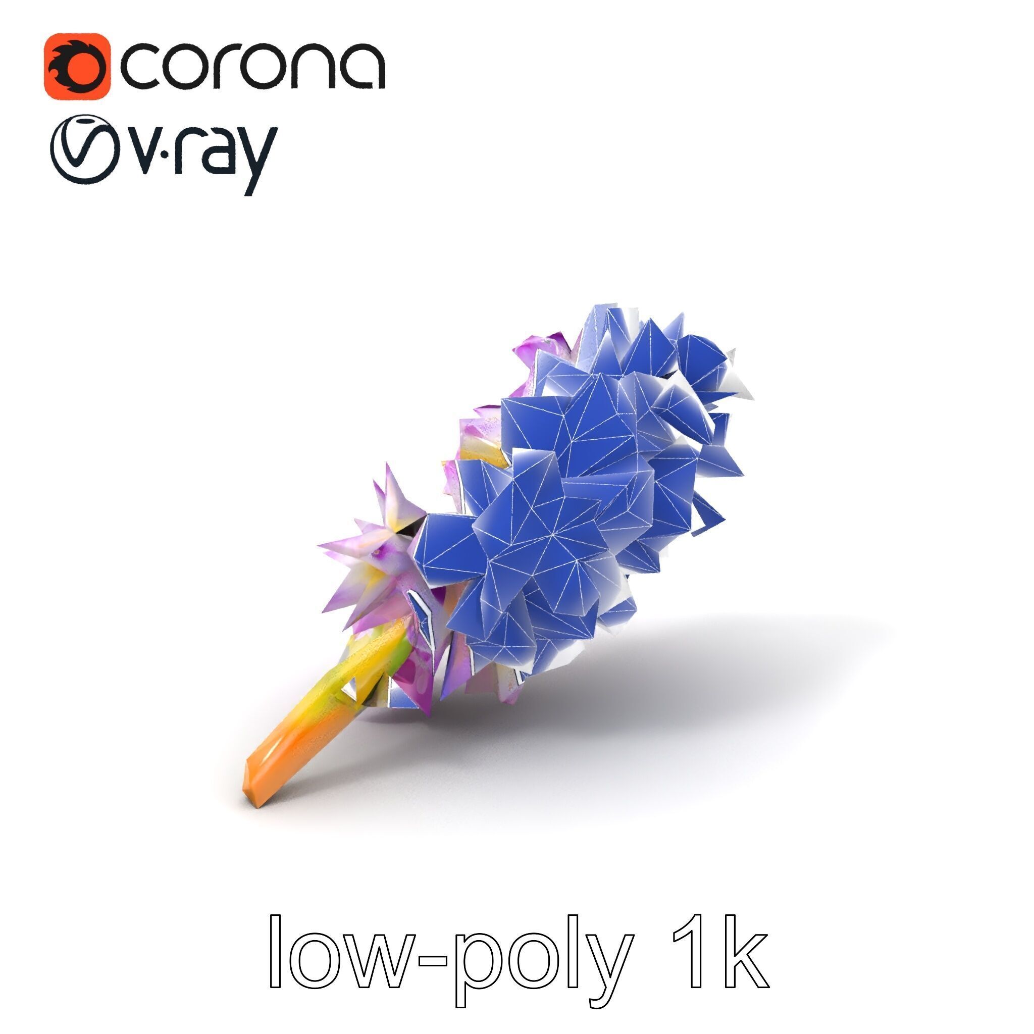 Bicolor Hyacinth Flower Gradient Petal model pack Low-poly 3D model_7