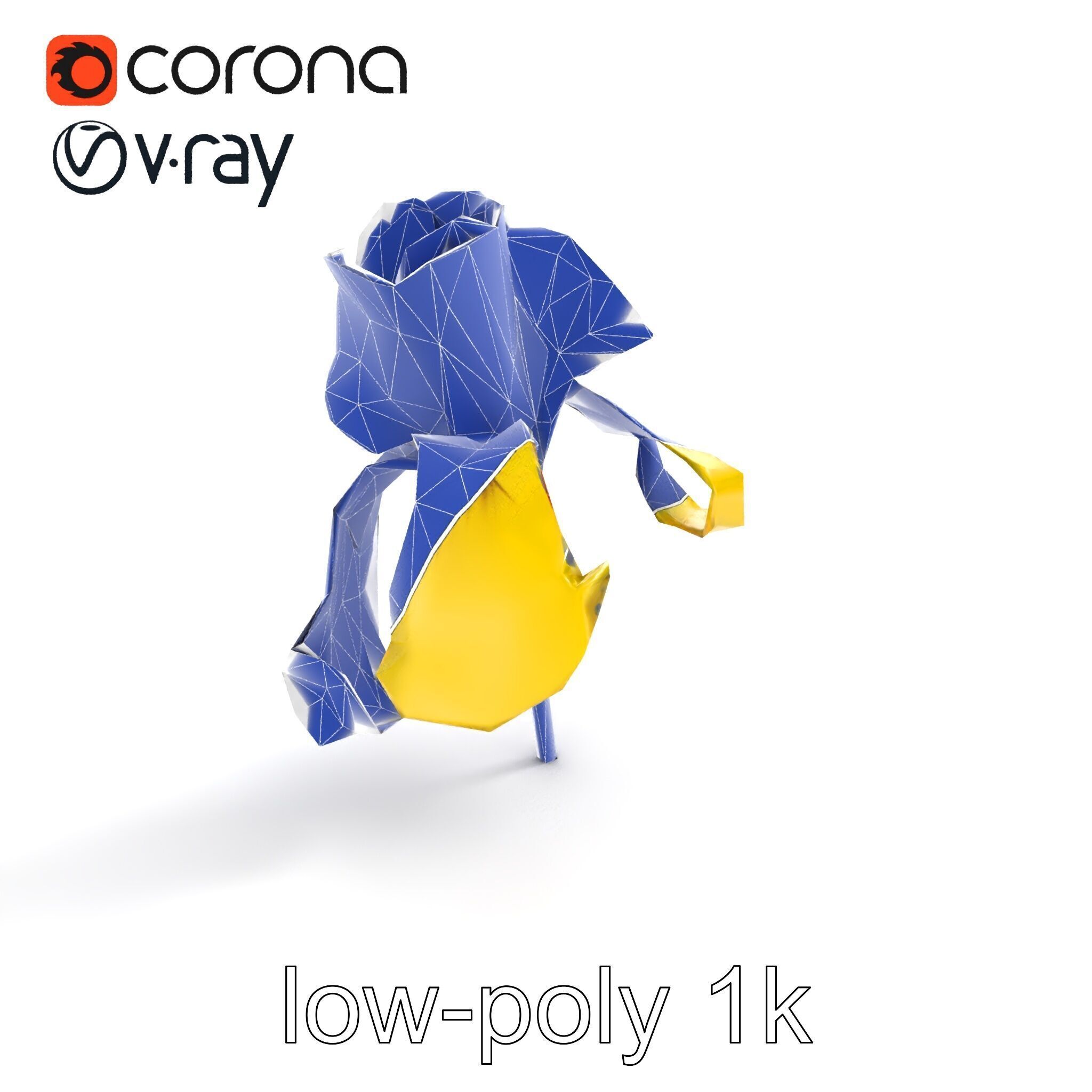 Yellow Iris Flower Model Pack Low-poly 3D model_20