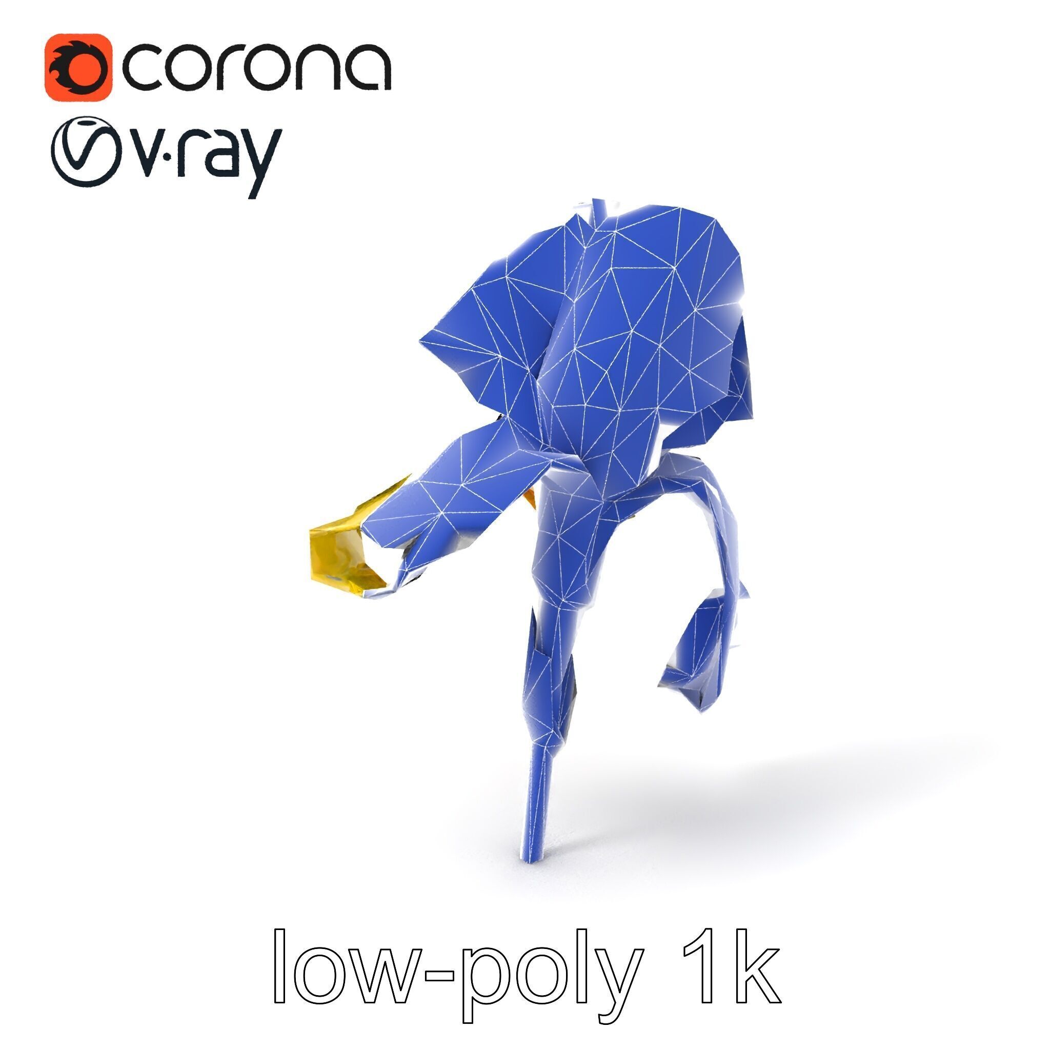 Yellow Iris Flower Model Pack Low-poly 3D model_7