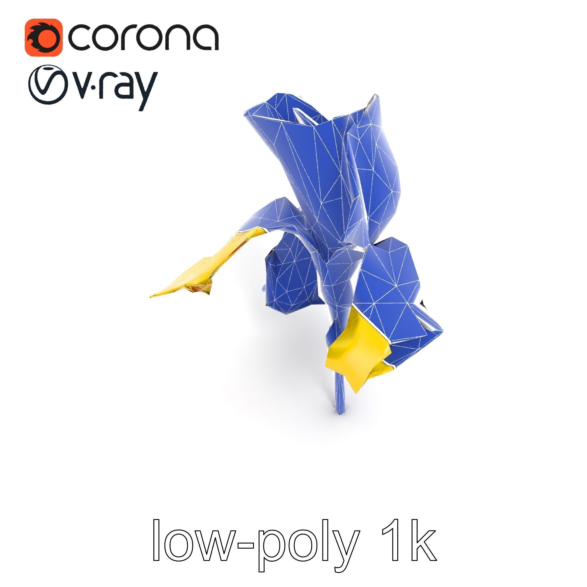 Yellow Iris Flower Model Pack Low-poly 3D model_30