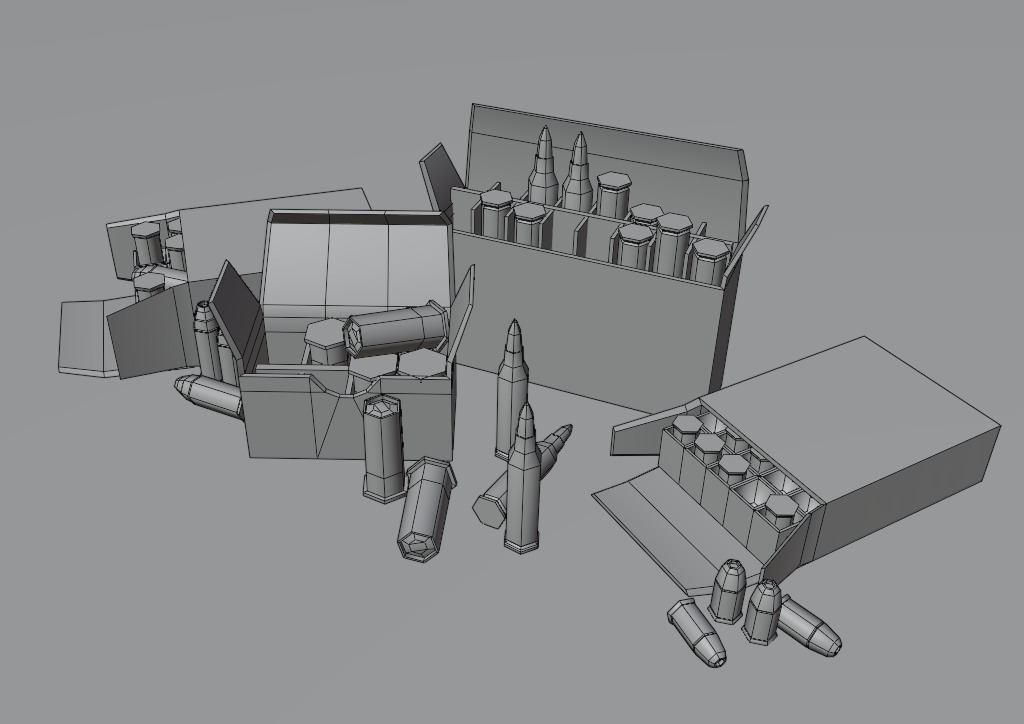 Ammo Box Pack Game Ready Low-poly 3D model_3