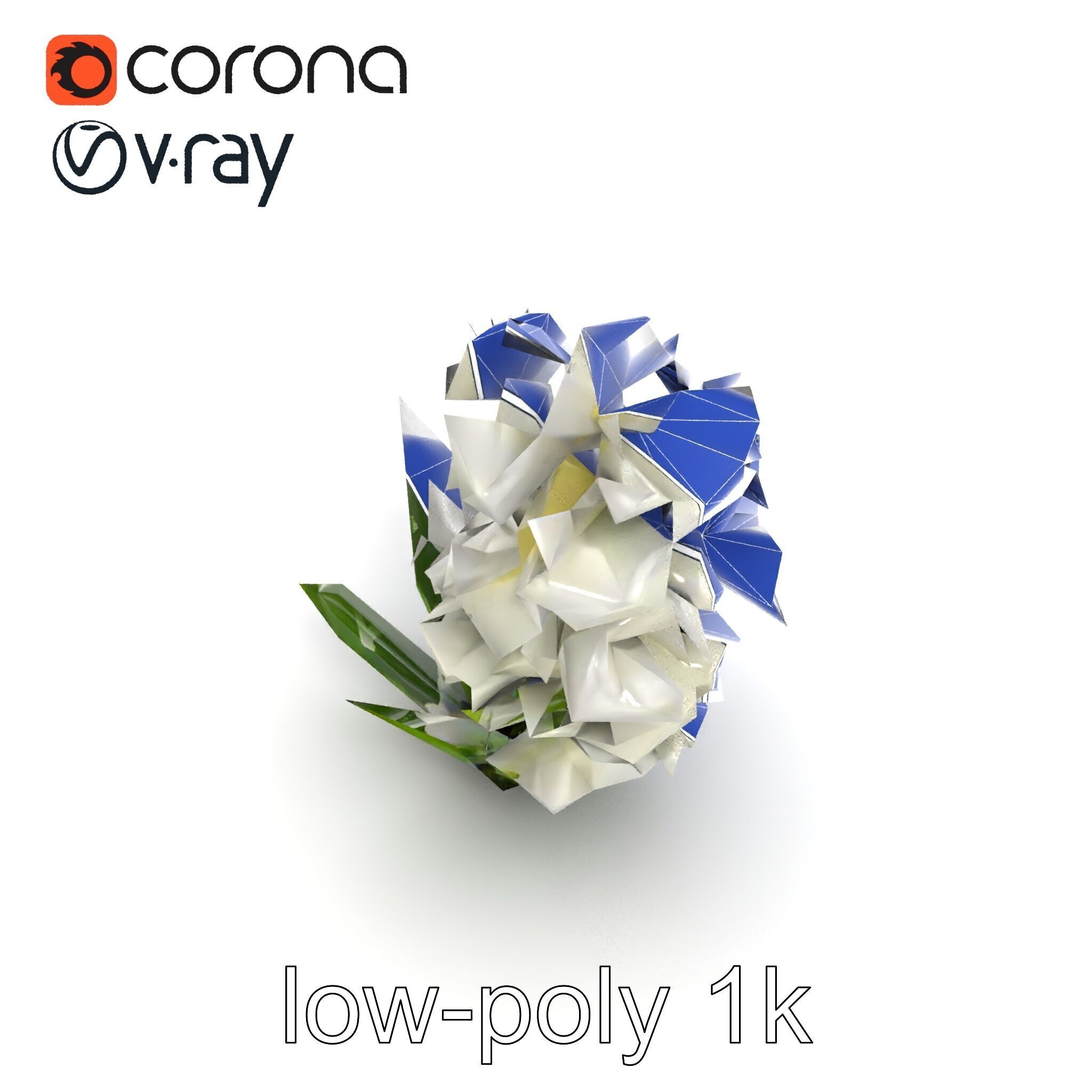 White Hyacinth Flower Realistic Model Pack Low-poly 3D model_13