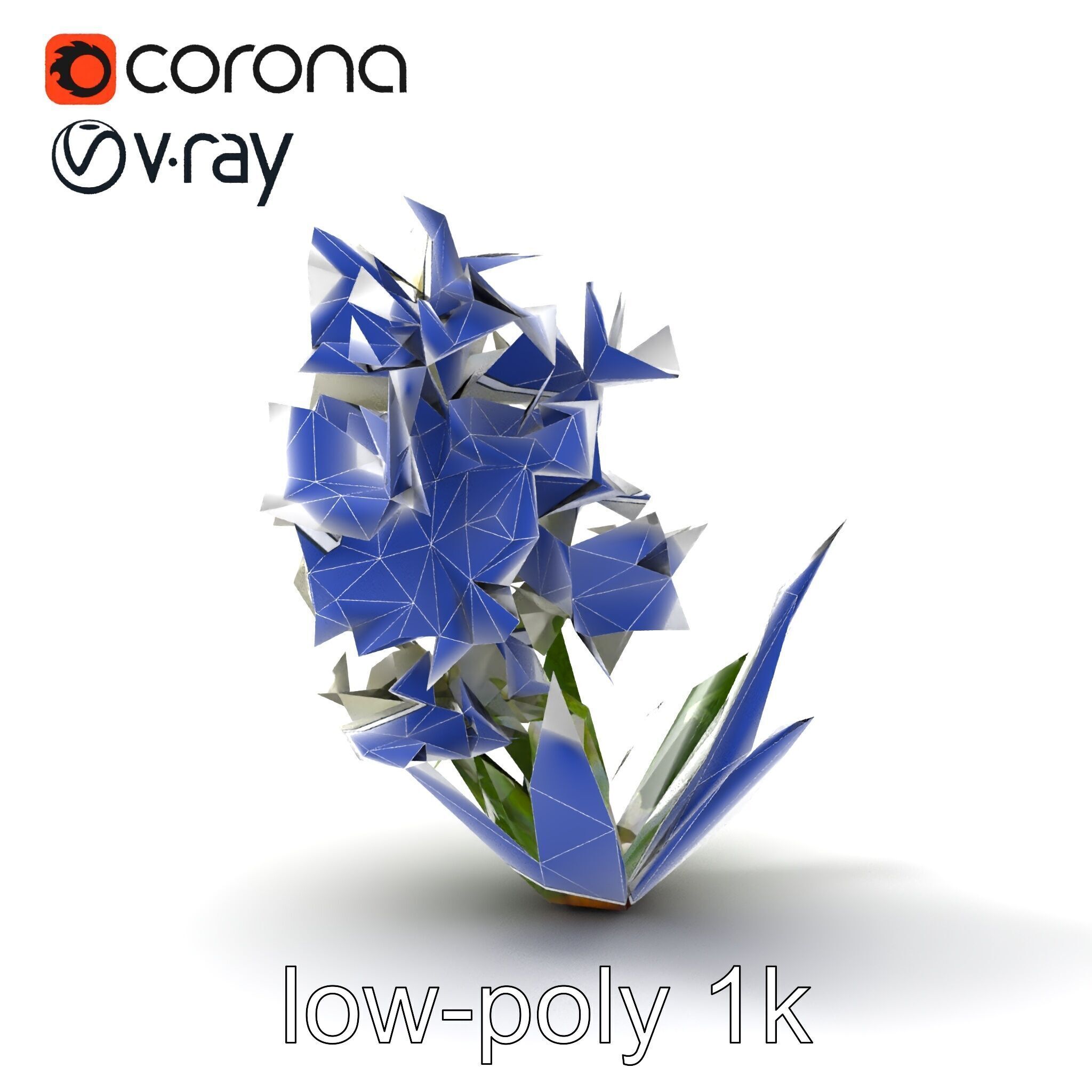 White Hyacinth Flower Realistic Model Pack Low-poly 3D model_12