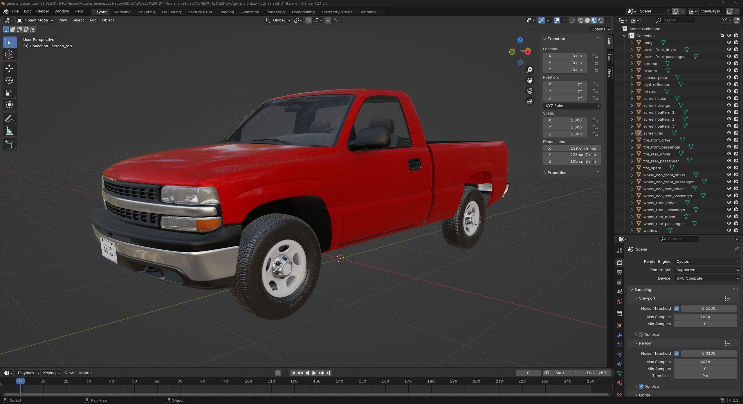 GENERIC PICKUP TRUCK 31 3D model_16