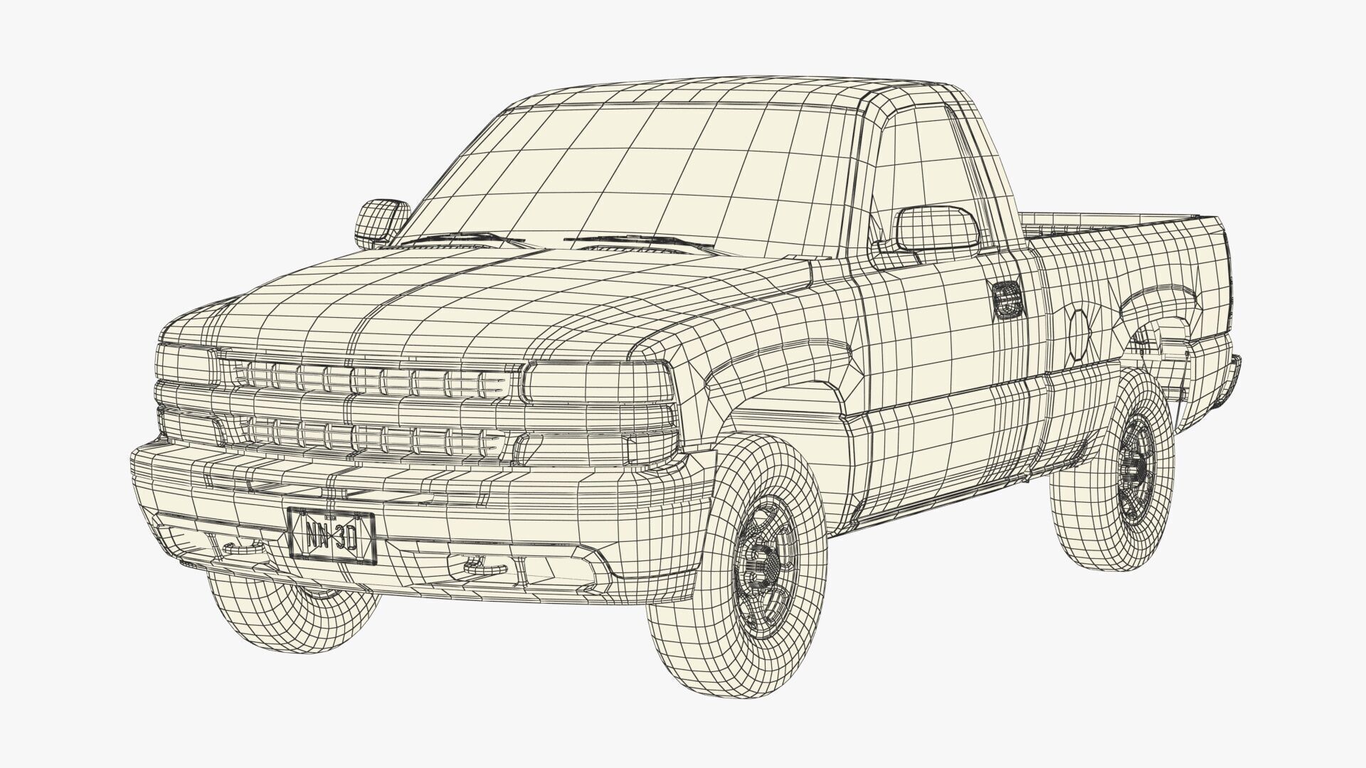 GENERIC PICKUP TRUCK 31 3D model_12