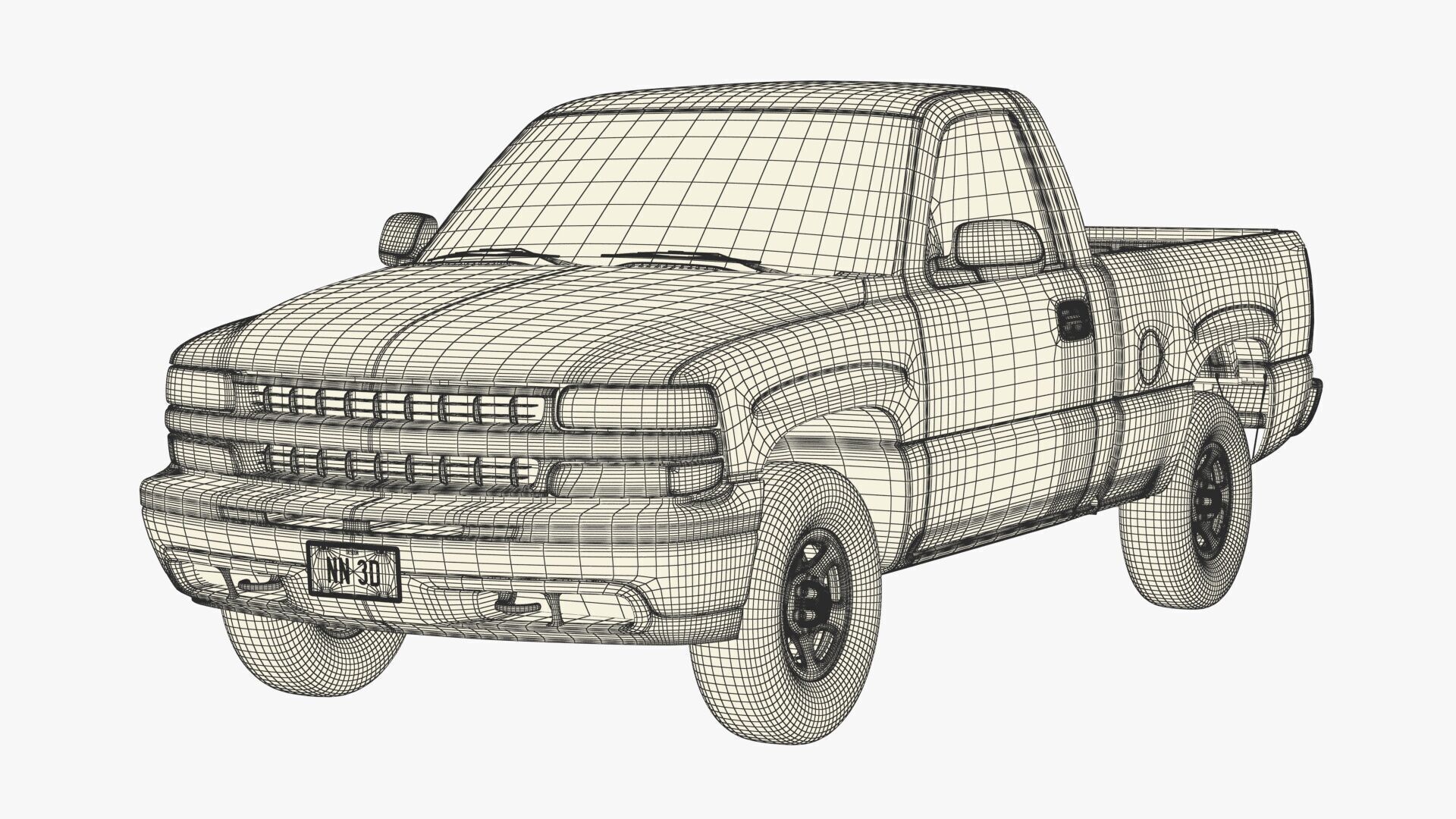 GENERIC PICKUP TRUCK 31 3D model_13