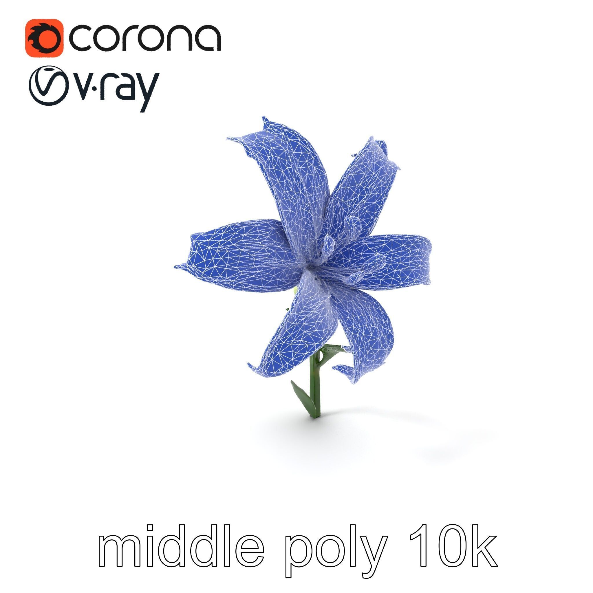 Majestic White Lily Floral Sculpture model pack Low-poly 3D model_6