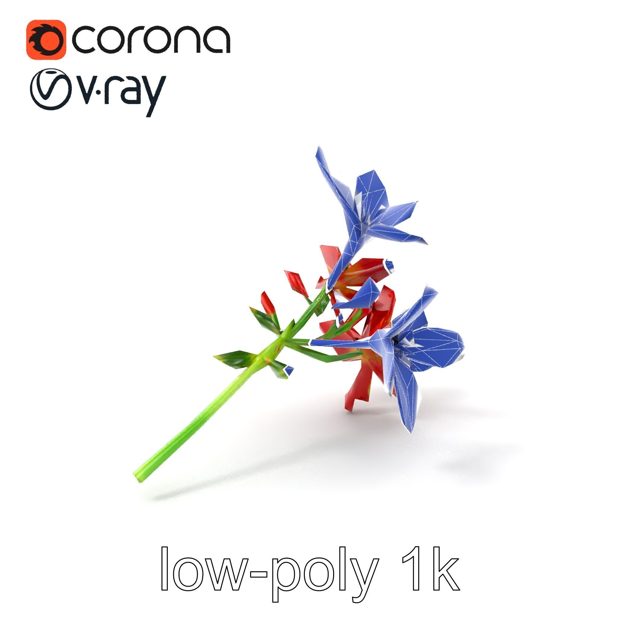 Dwarf Lily Floral Nature Sculpture model pack Low-poly 3D model_7