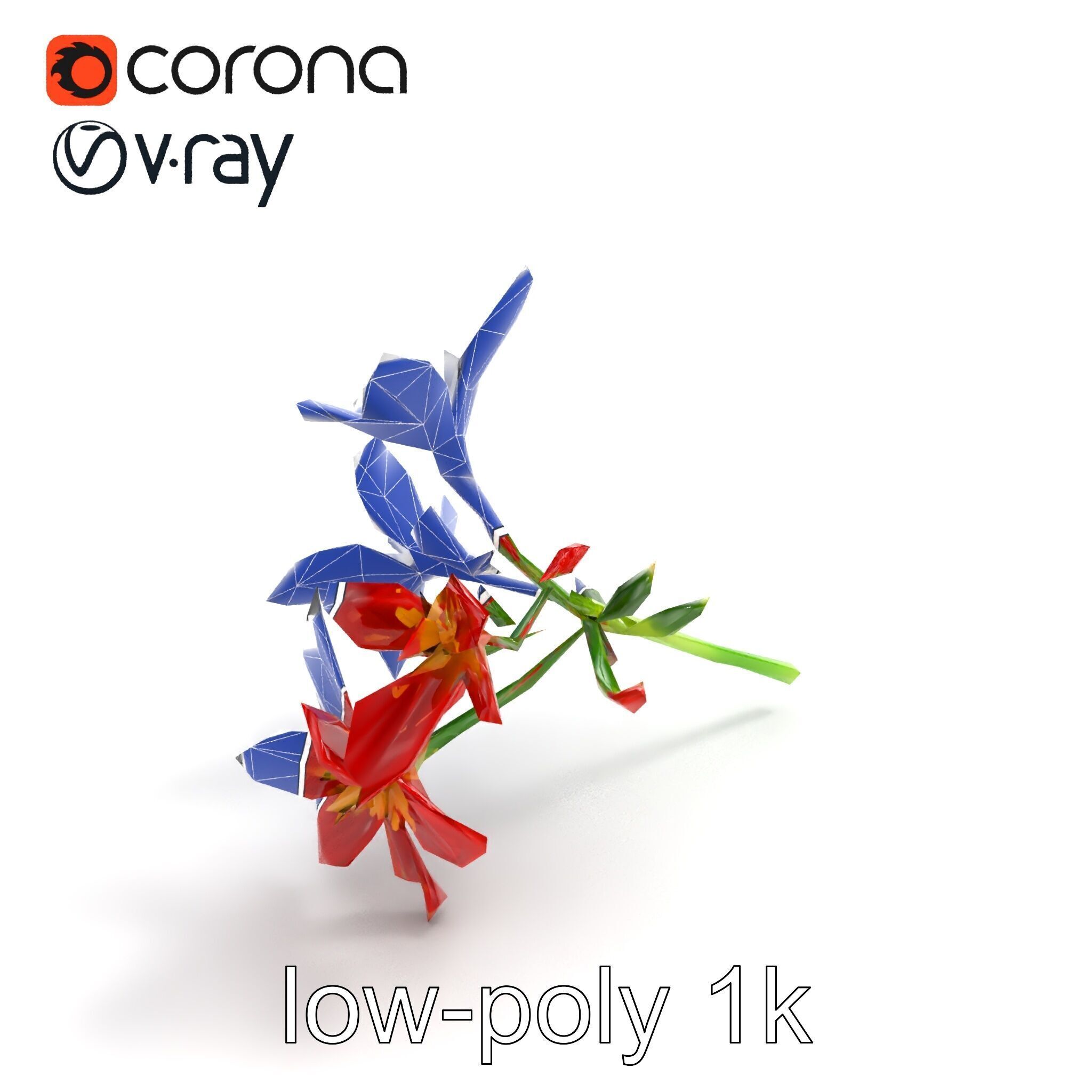 Dwarf Lily Floral Nature Sculpture model pack Low-poly 3D model_14