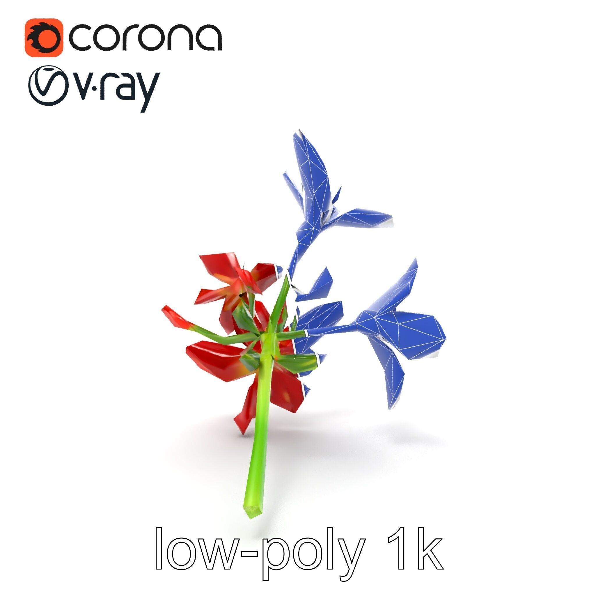 Dwarf Lily Floral Nature Sculpture model pack Low-poly 3D model_17