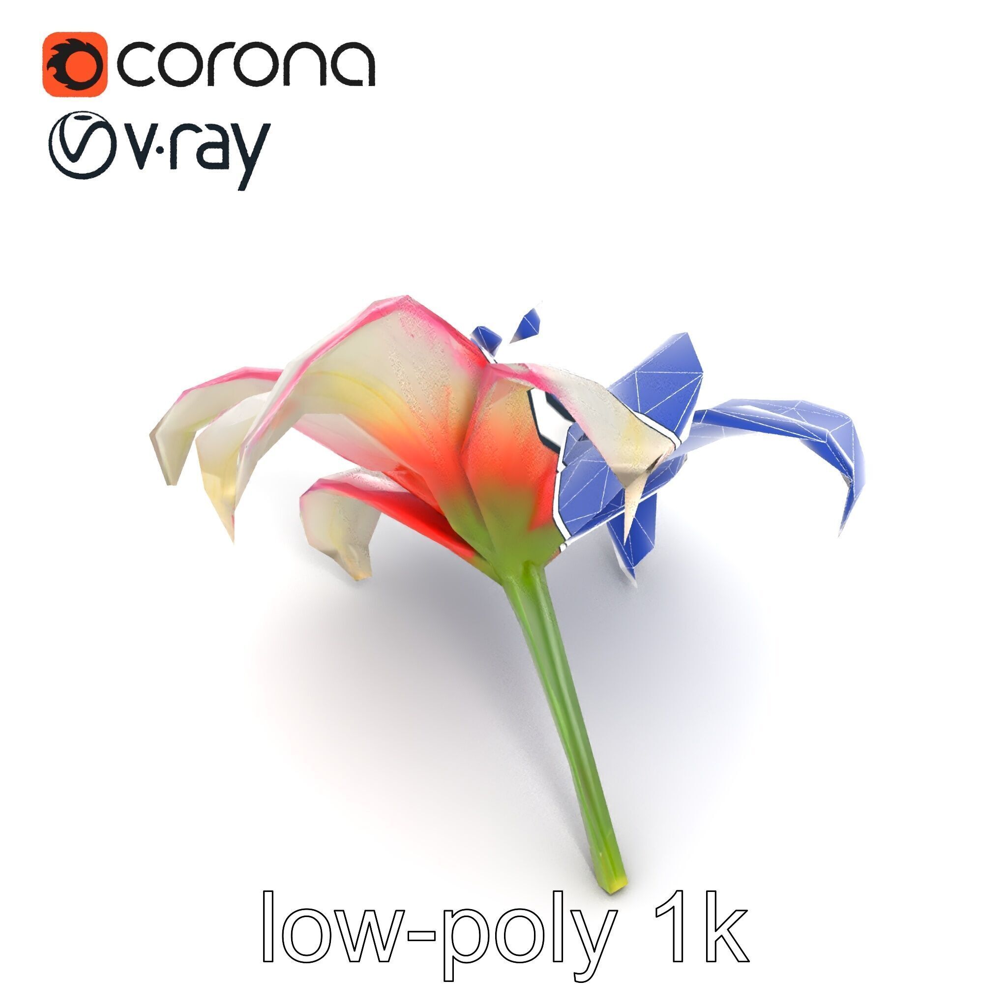 Regal Lily Flower Realistic Texture model pack Low-poly 3D model_25
