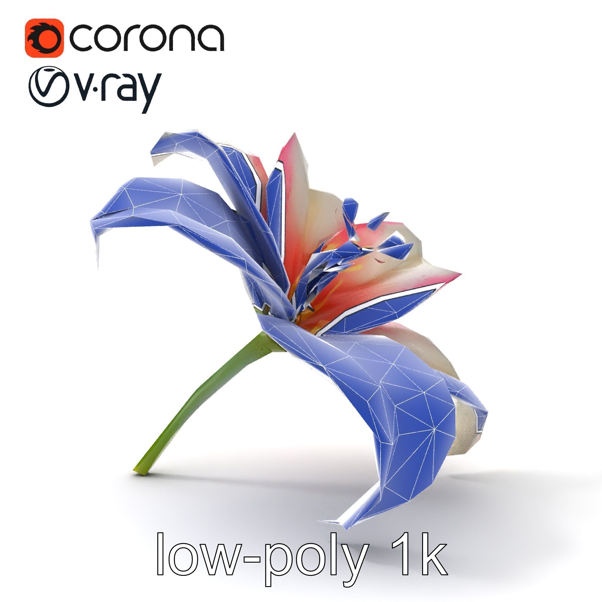 Regal Lily Flower Realistic Texture model pack Low-poly 3D model_26