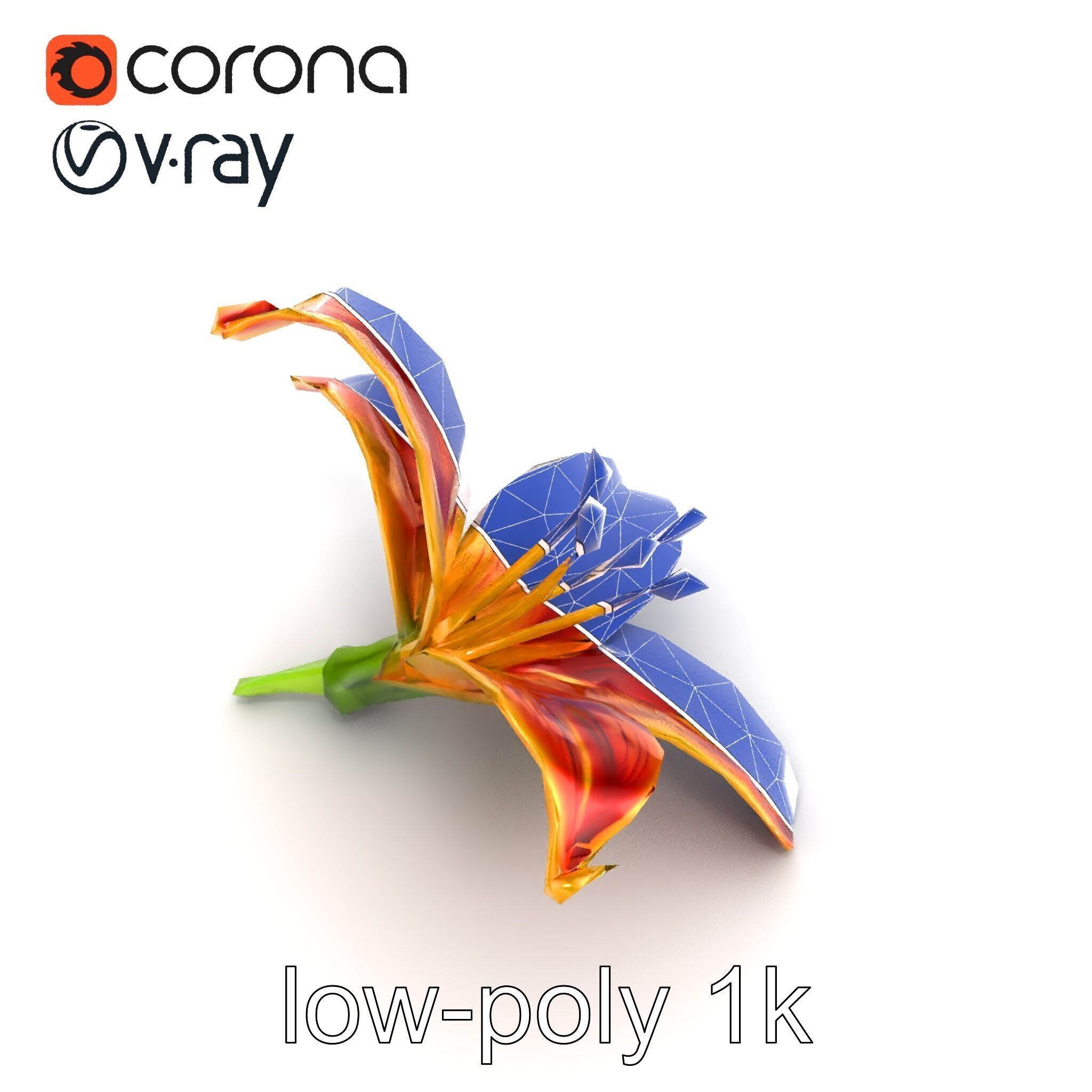 Vibrant Asiatique Lily Flower 3D model pack Low-poly 3D model_30
