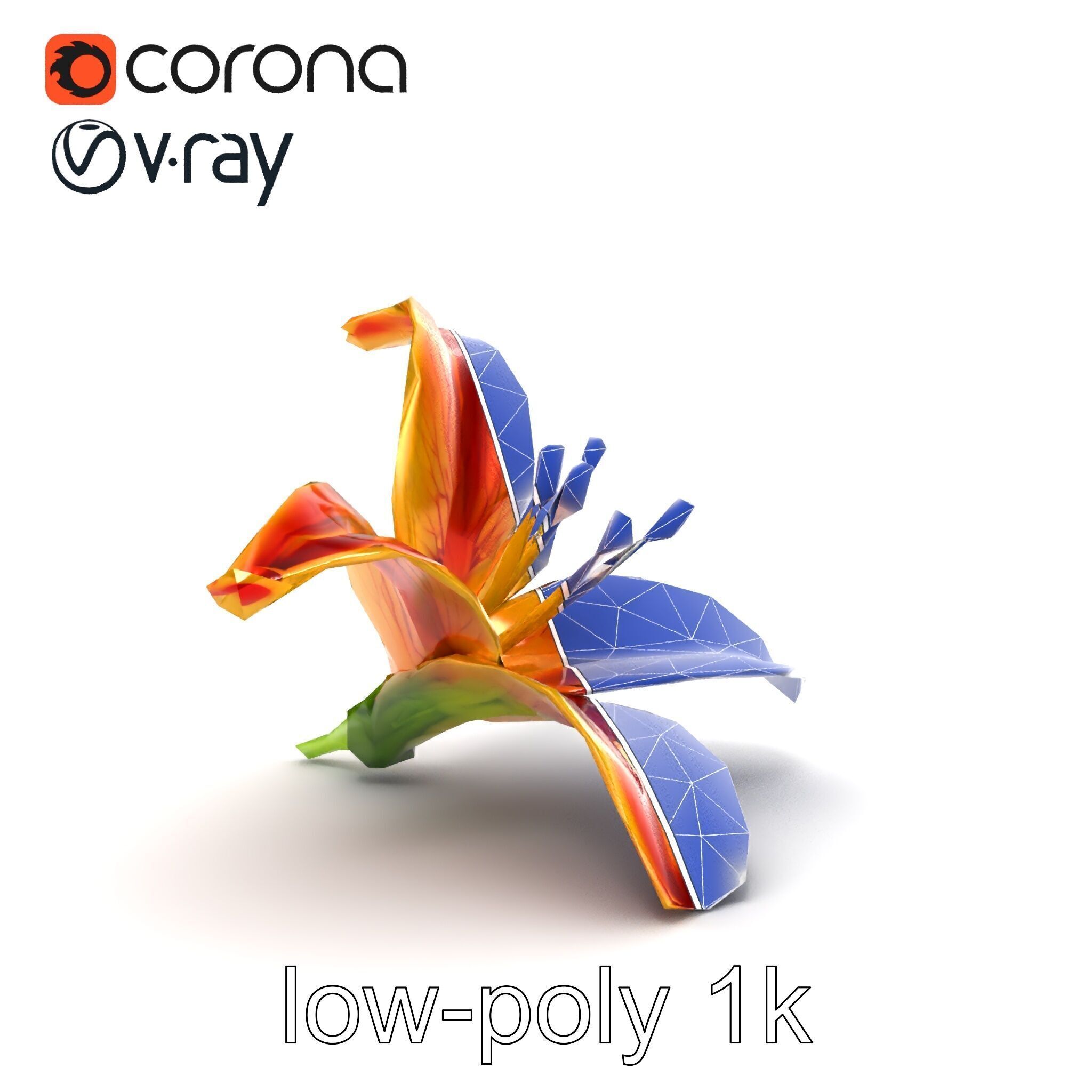 Vibrant Asiatique Lily Flower 3D model pack Low-poly 3D model_28