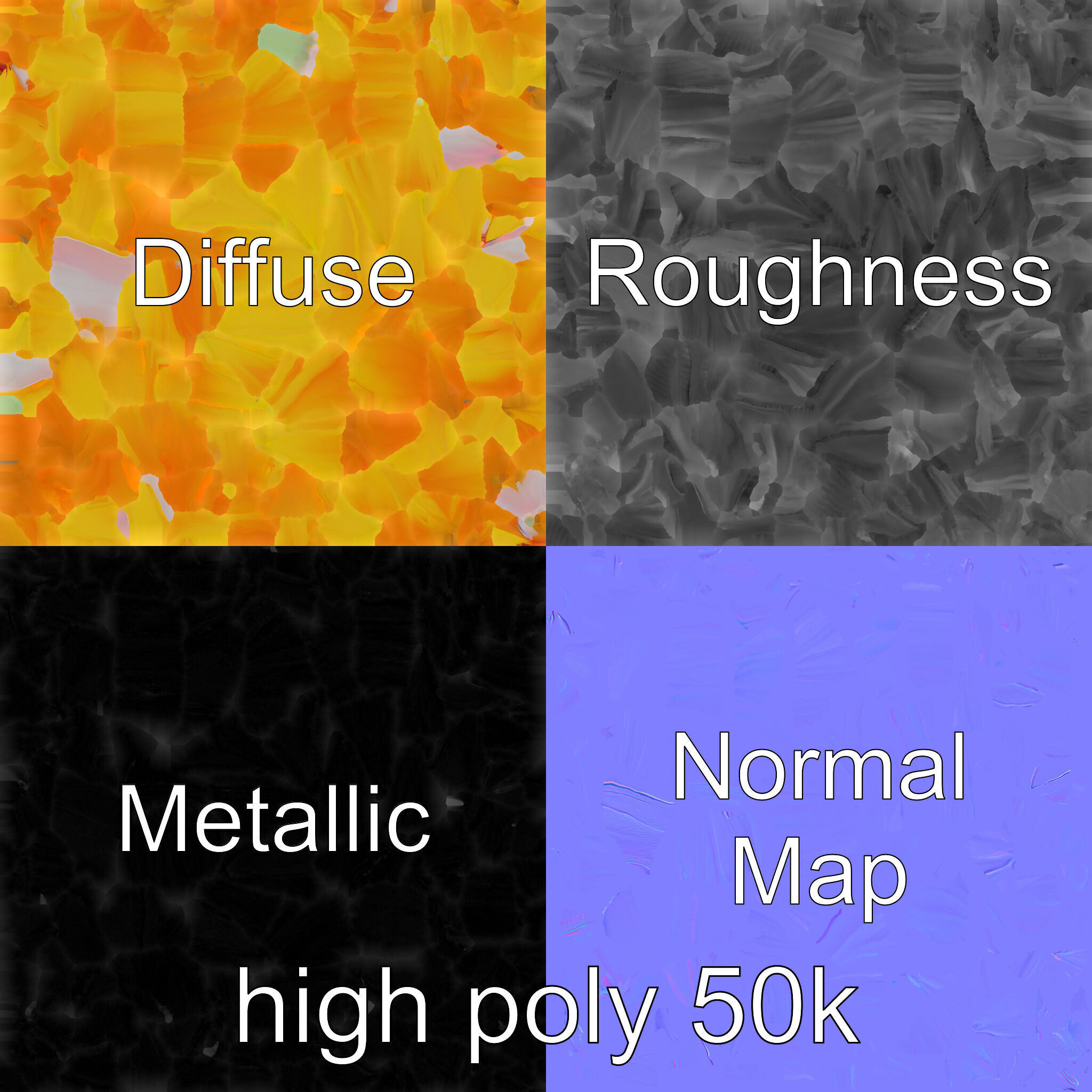 Yellow Strelitzia Flower 3D Model Pack Low-poly 3D model_3