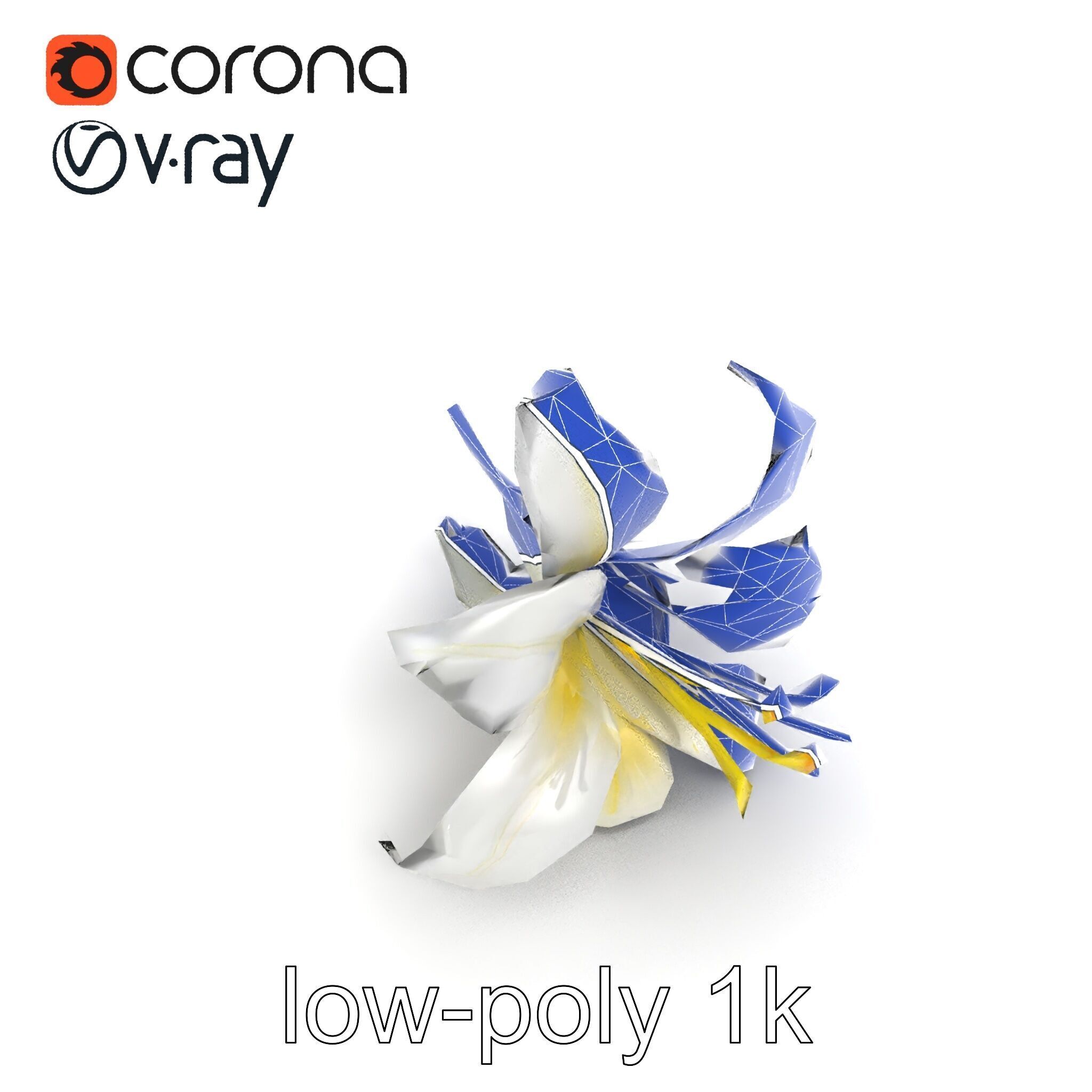 White Lily Candidum Flower model pack Low-poly 3D model_14