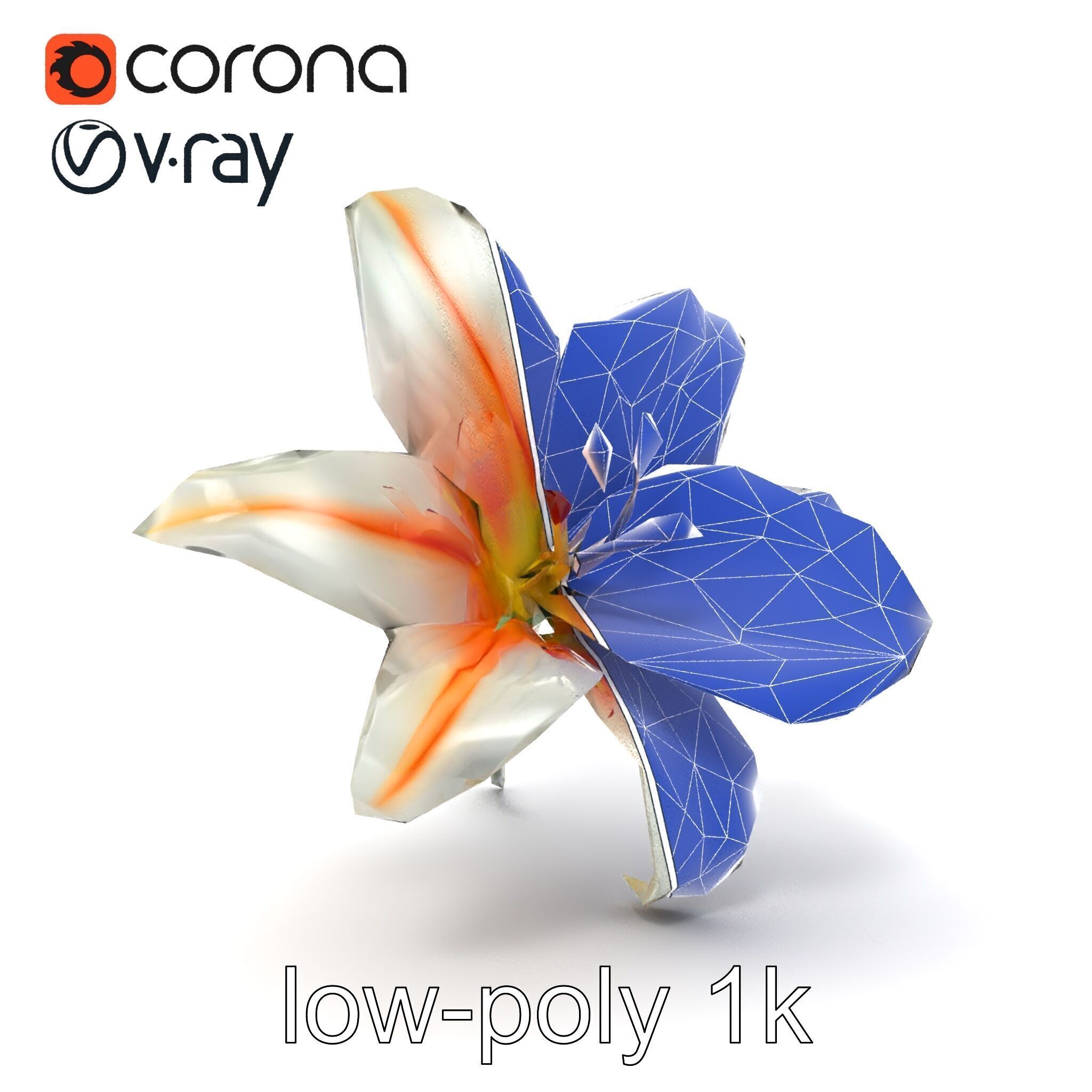 Oriental Lily Blossom 3D model pack Low-poly 3D model_19