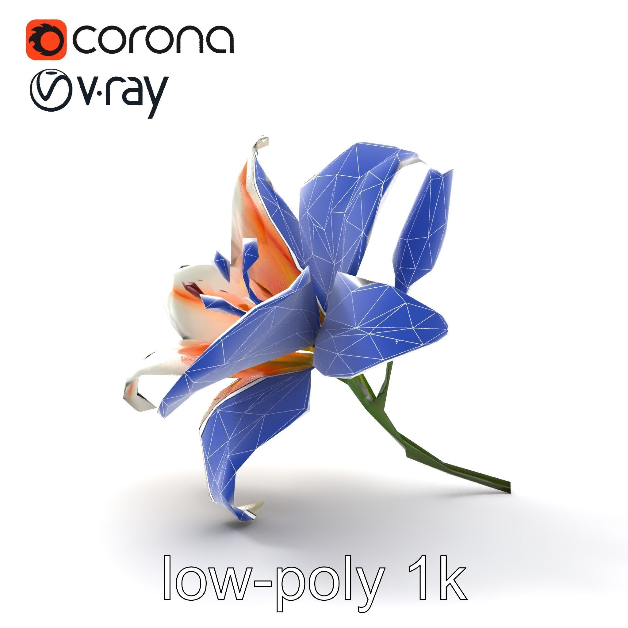 Oriental Lily Blossom 3D model pack Low-poly 3D model_22