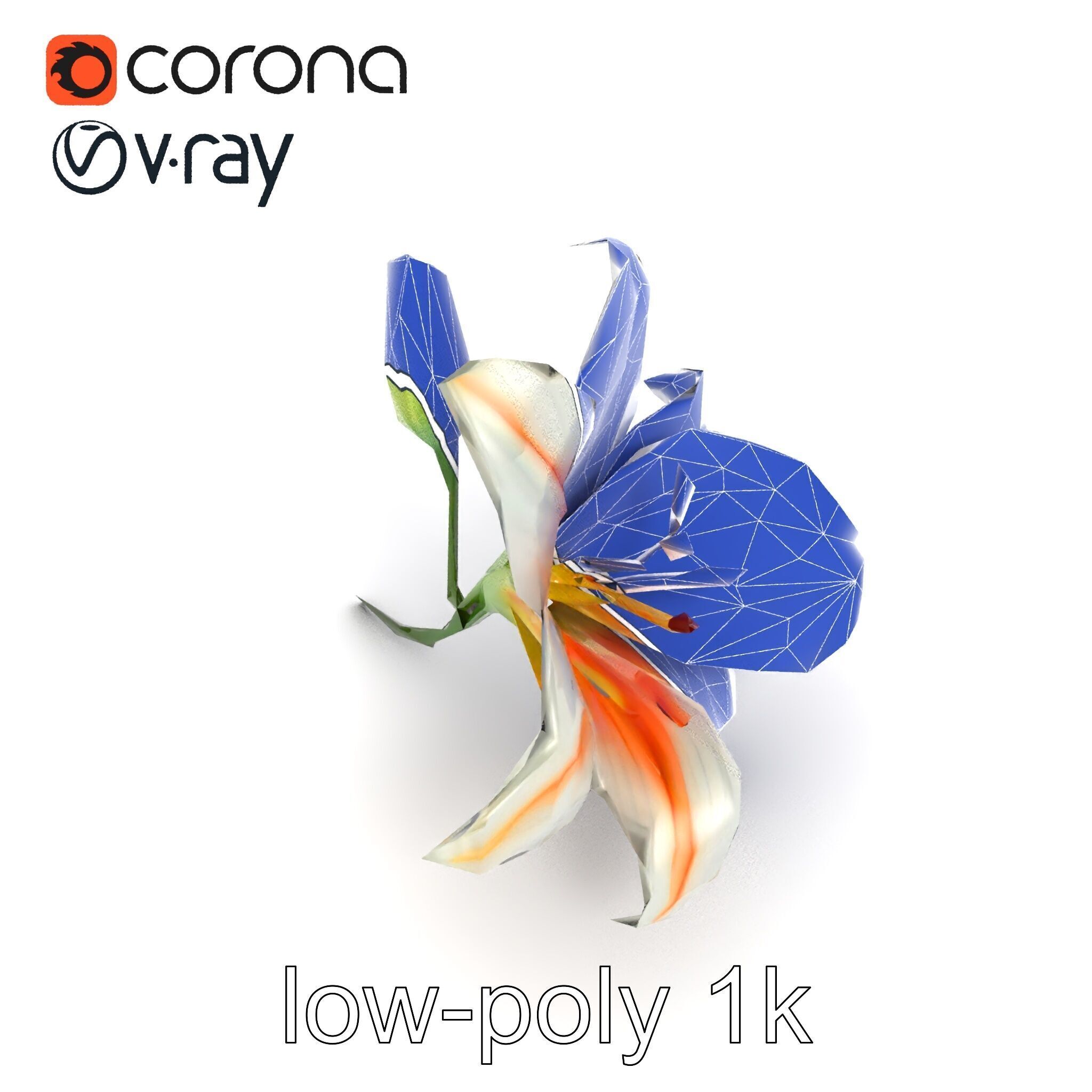 Oriental Lily Blossom 3D model pack Low-poly 3D model_29