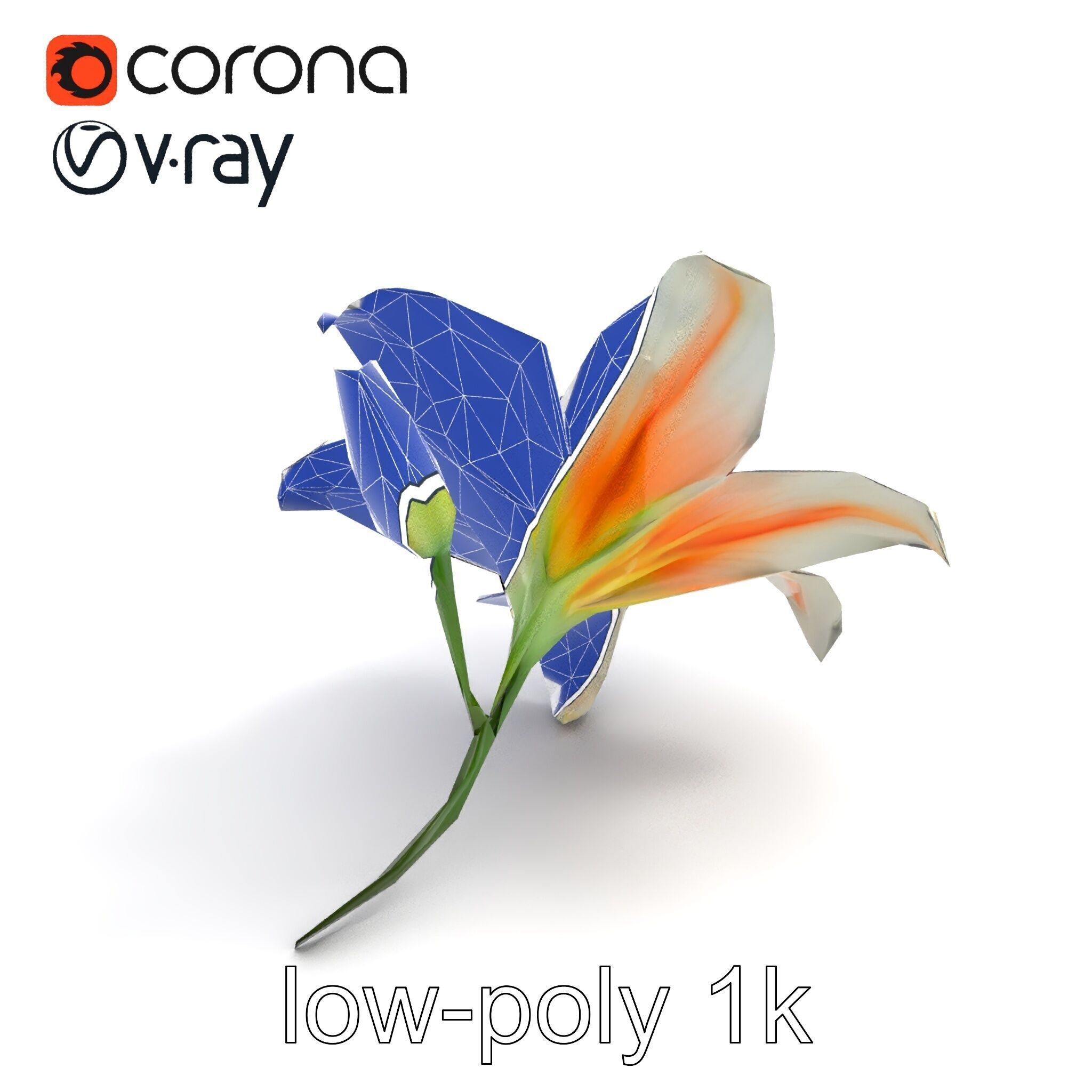Oriental Lily Blossom 3D model pack Low-poly 3D model_24