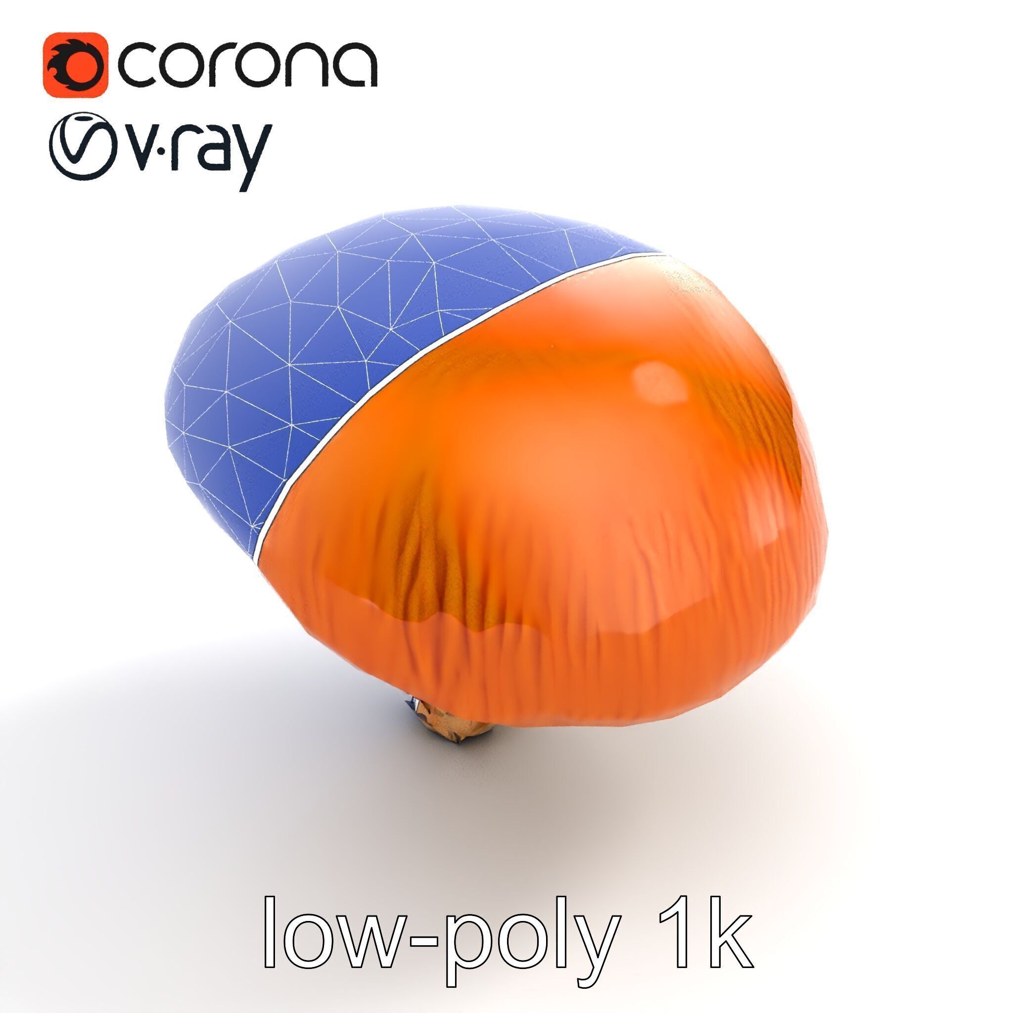 Winter Velvet Shank Mushroom model pack Low-poly 3D model_14