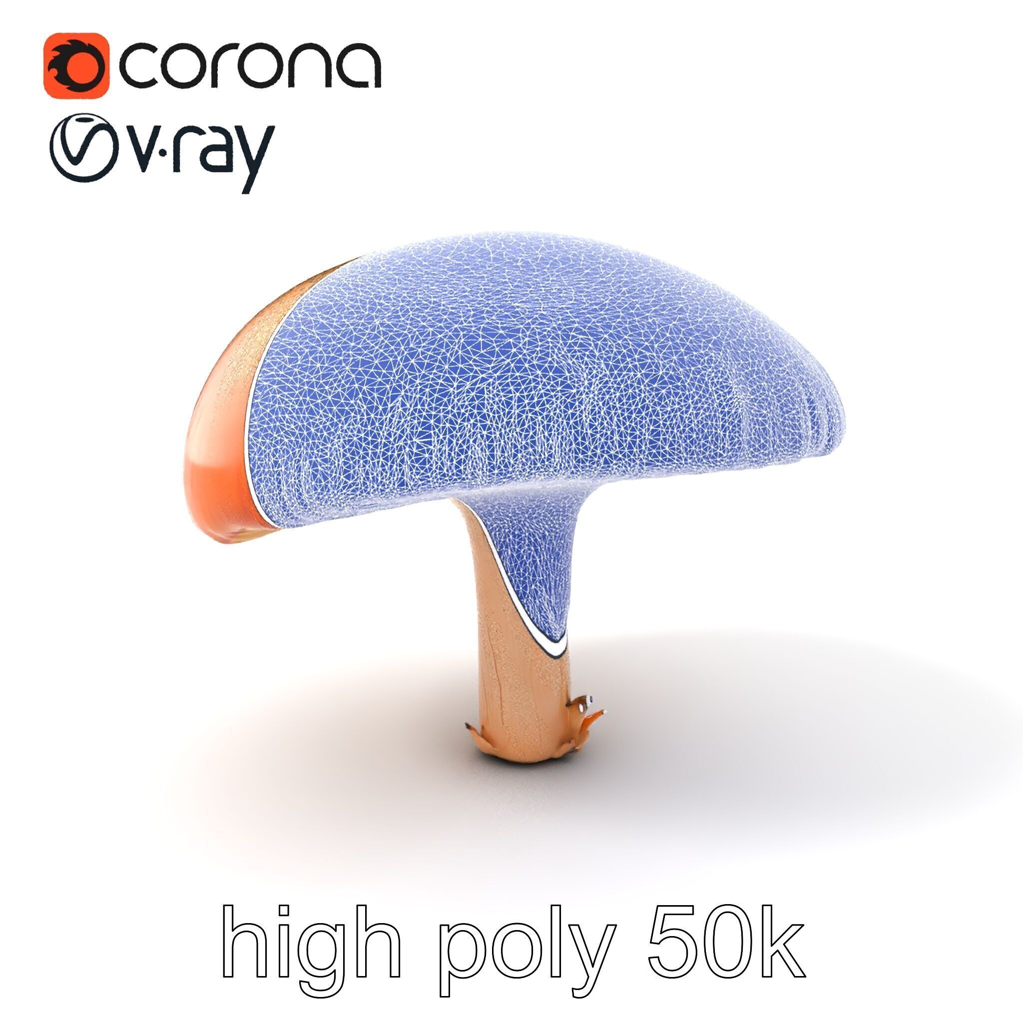 Winter Velvet Shank Mushroom model pack Low-poly 3D model_10