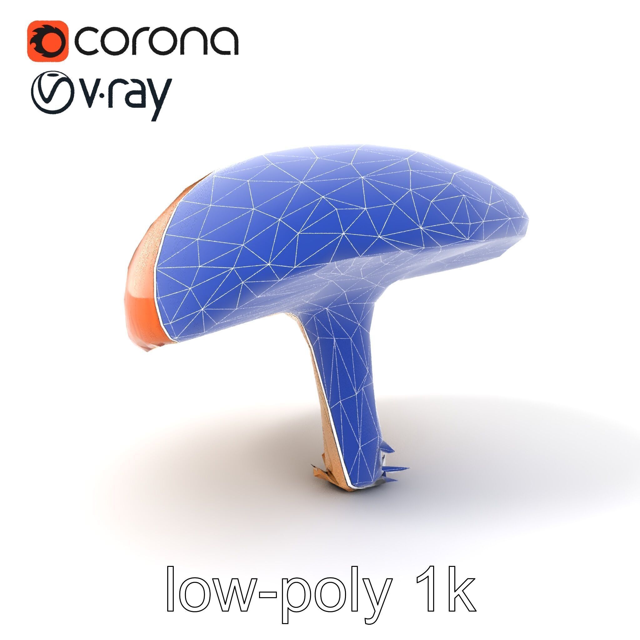 Winter Velvet Shank Mushroom model pack Low-poly 3D model_7