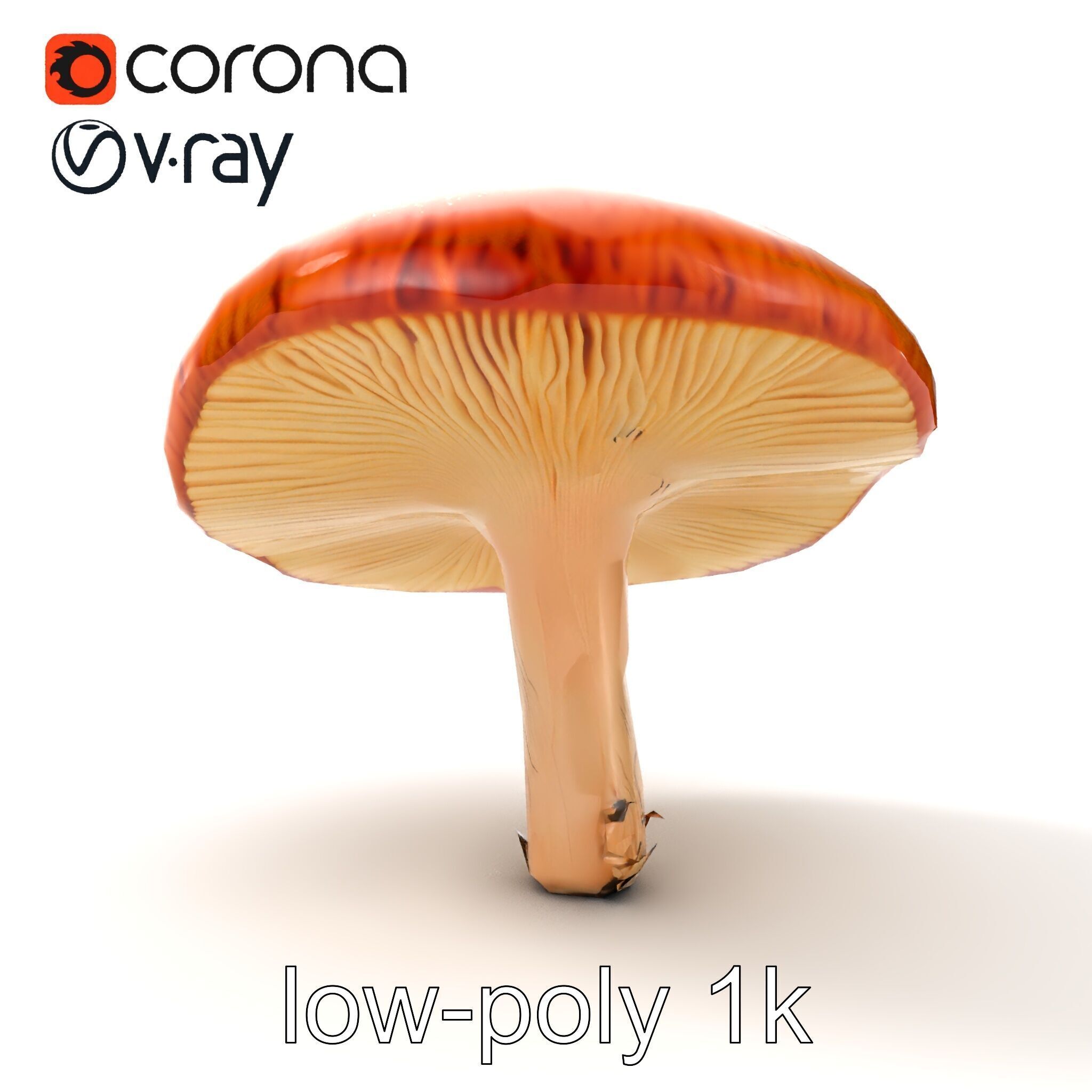 Winter Velvet Shank Mushroom model pack Low-poly 3D model_17