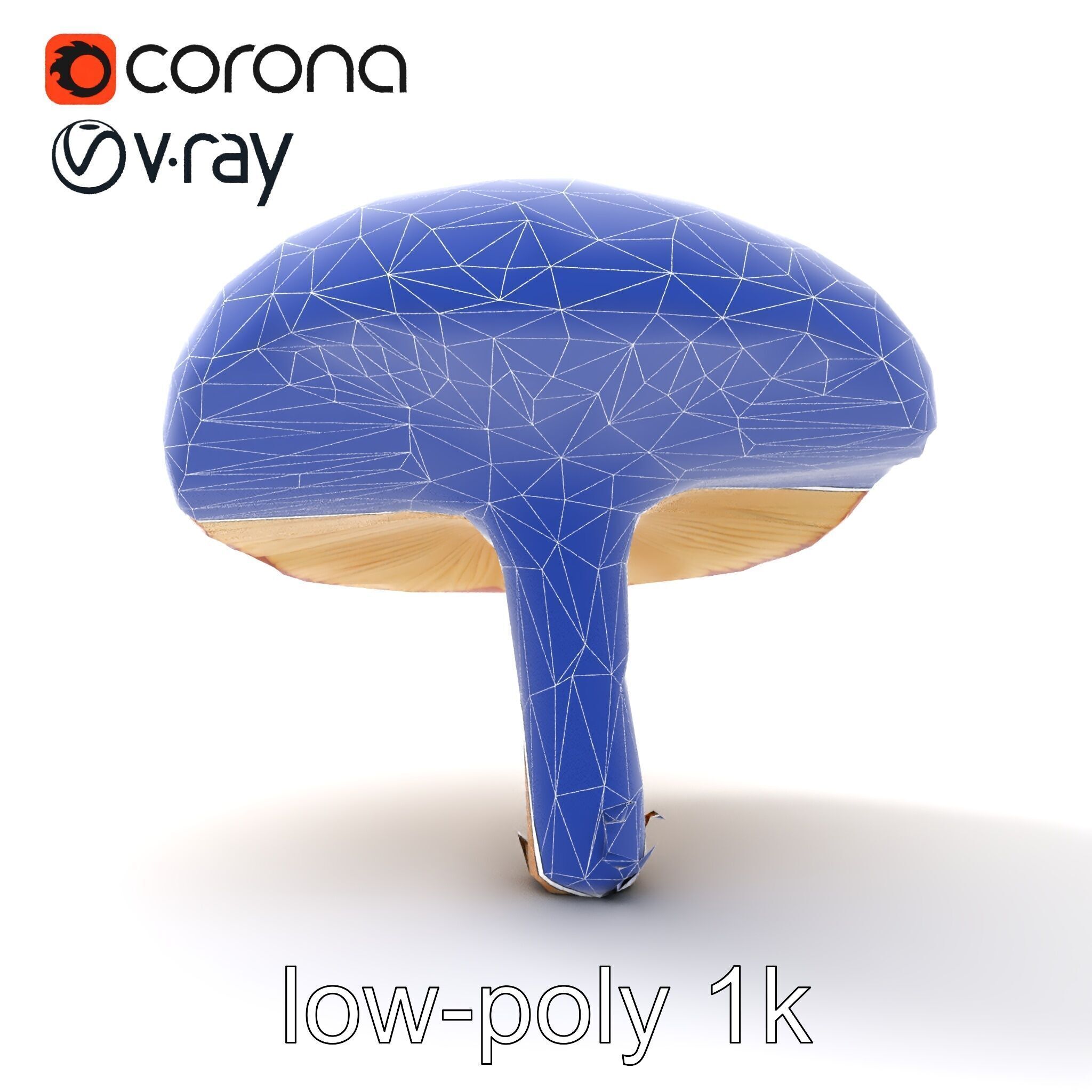 Winter Velvet Shank Mushroom model pack Low-poly 3D model_20