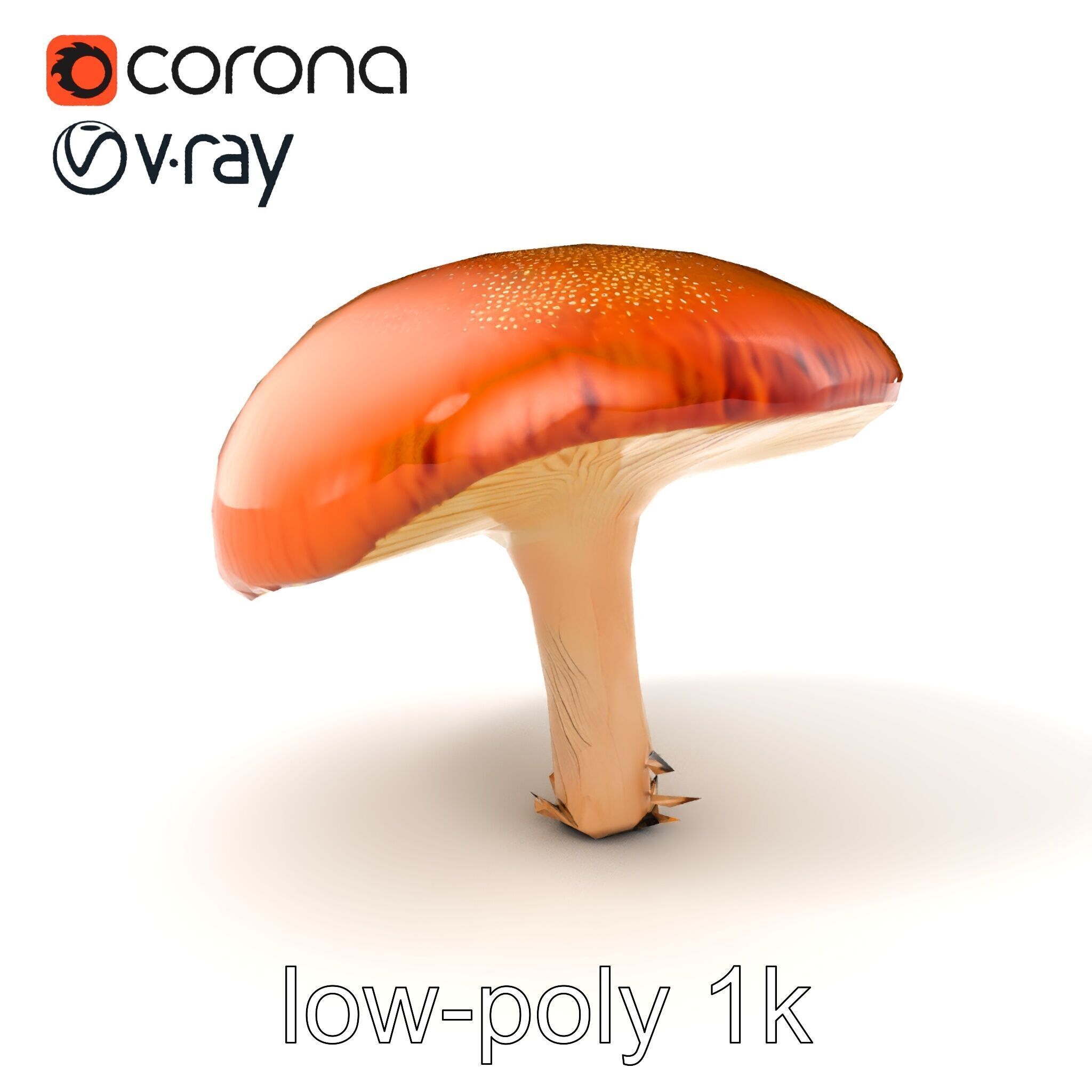 Winter Velvet Shank Mushroom model pack Low-poly 3D model_5