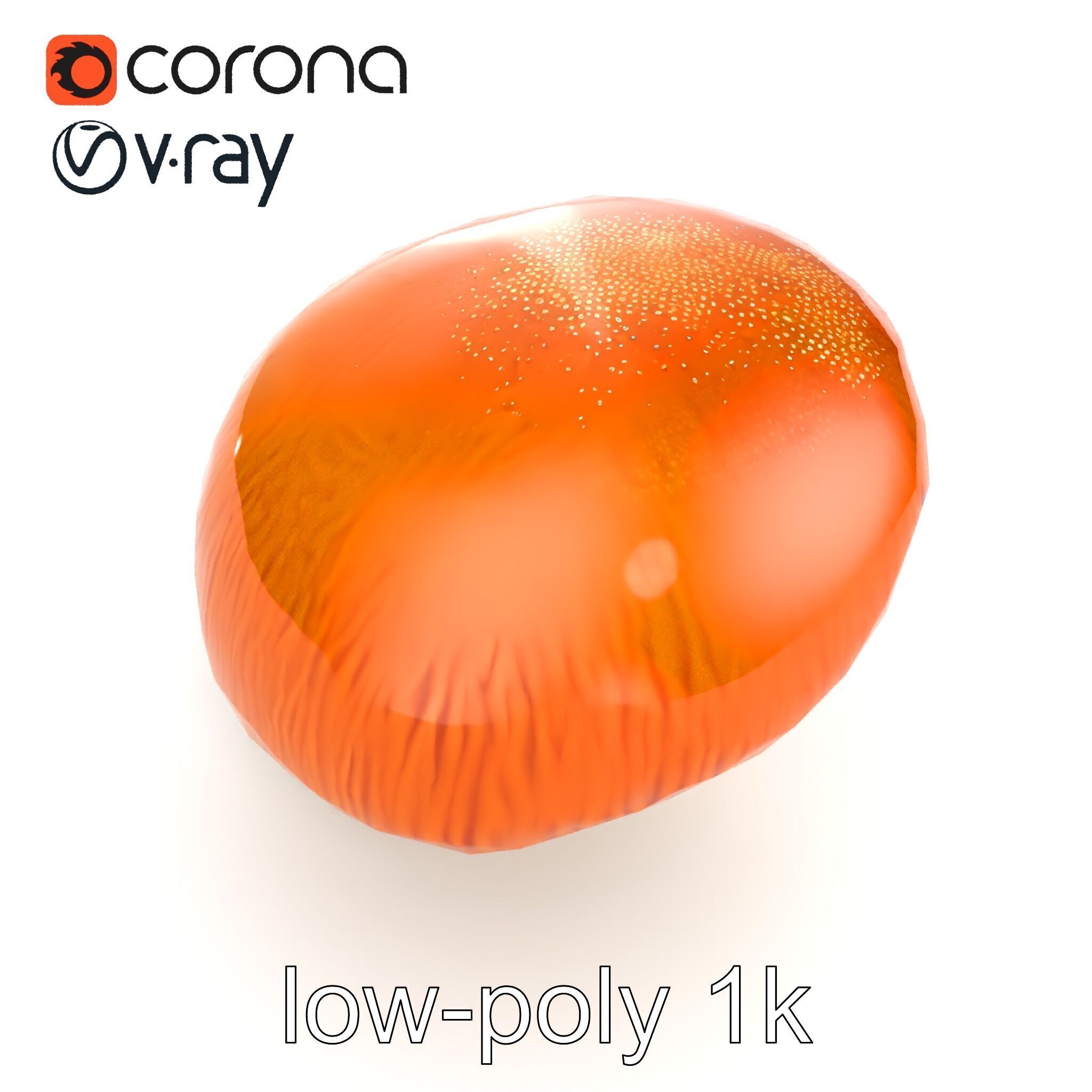 Winter Velvet Shank Mushroom model pack Low-poly 3D model_15