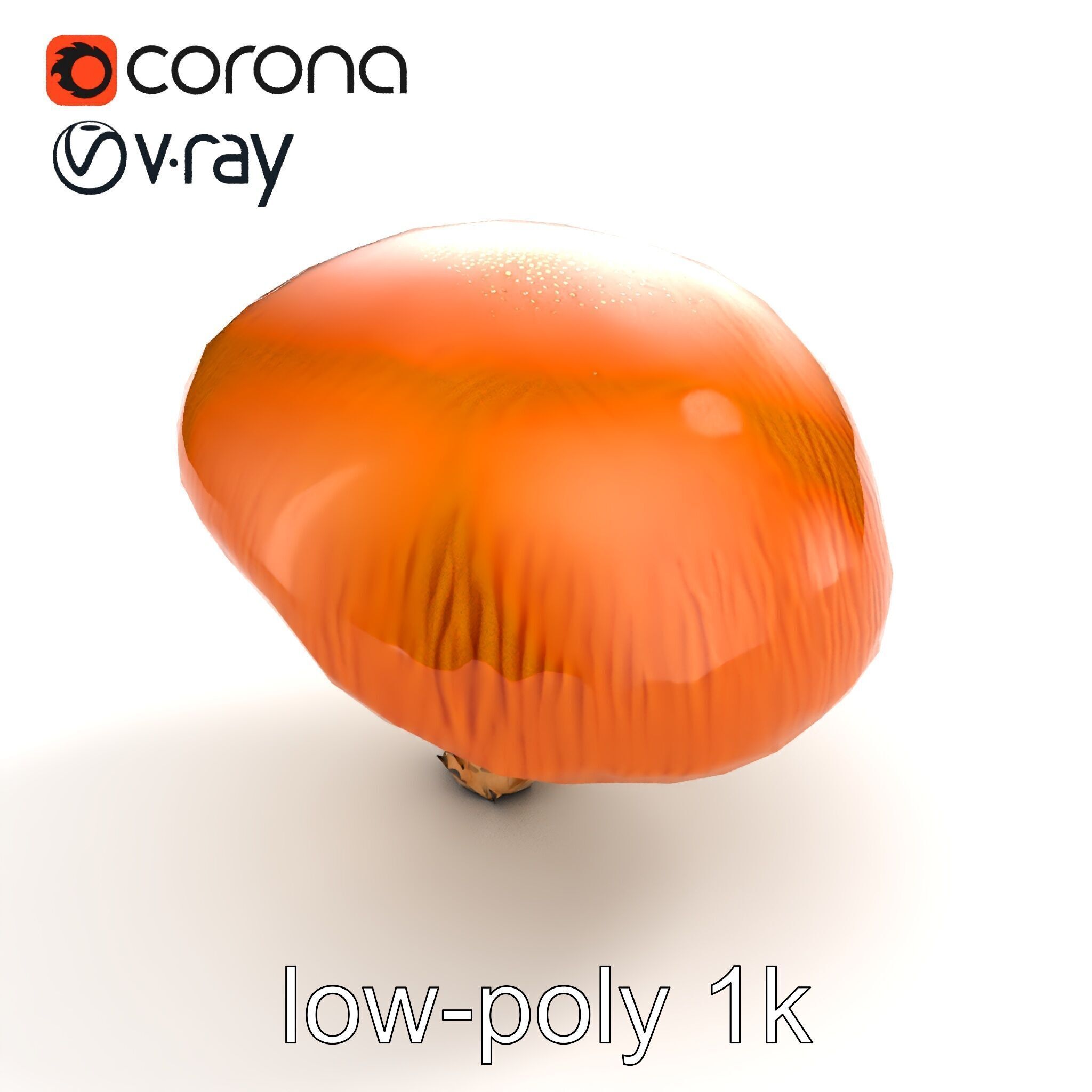 Winter Velvet Shank Mushroom model pack Low-poly 3D model_9