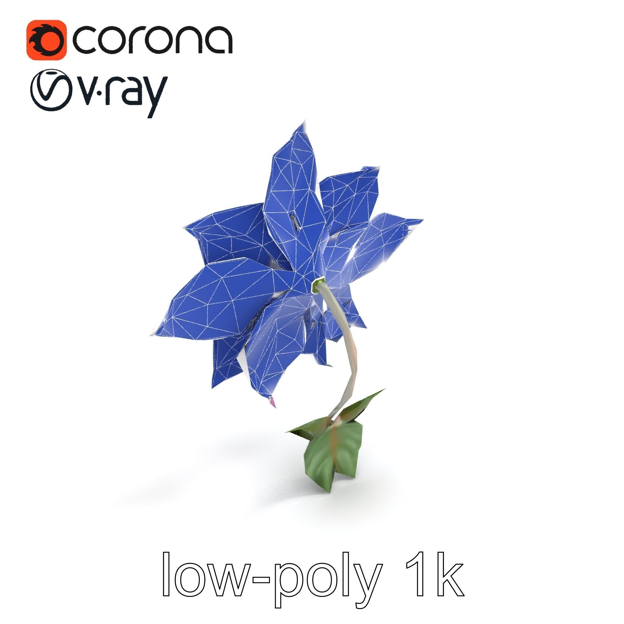 Soft Pink Clematis Flower with Glossy Vines model pack Low-poly 3D model_14