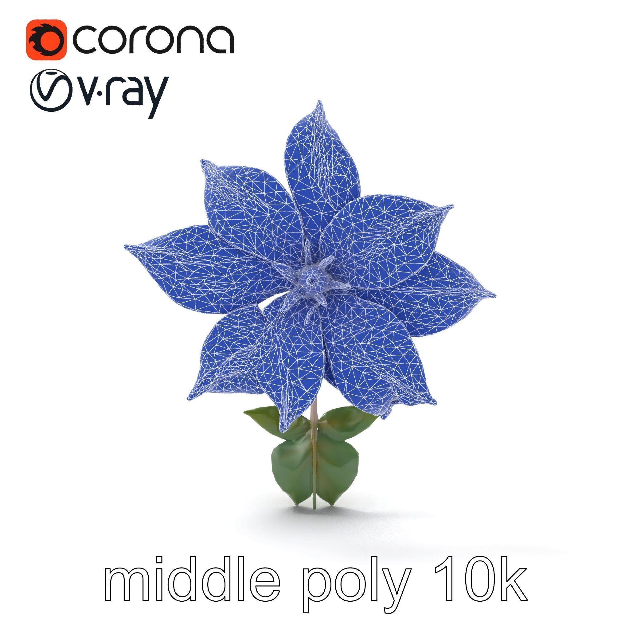 Soft Pink Clematis Flower with Glossy Vines model pack Low-poly 3D model_25