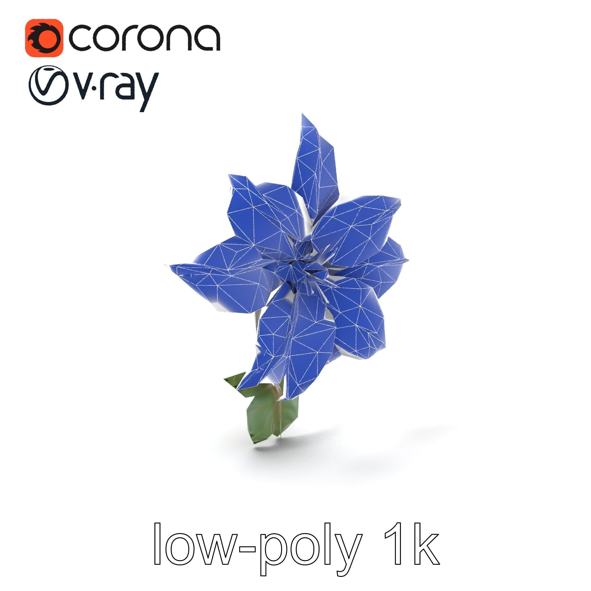 Soft Pink Clematis Flower with Glossy Vines model pack Low-poly 3D model_7