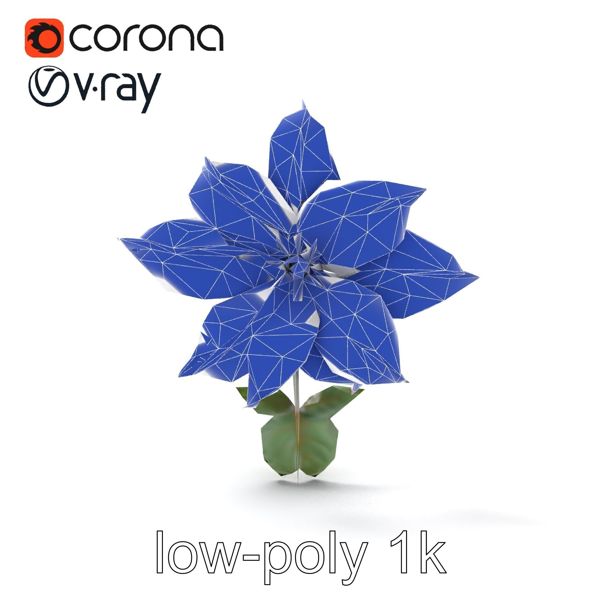 Soft Pink Clematis Flower with Glossy Vines model pack Low-poly 3D model_15