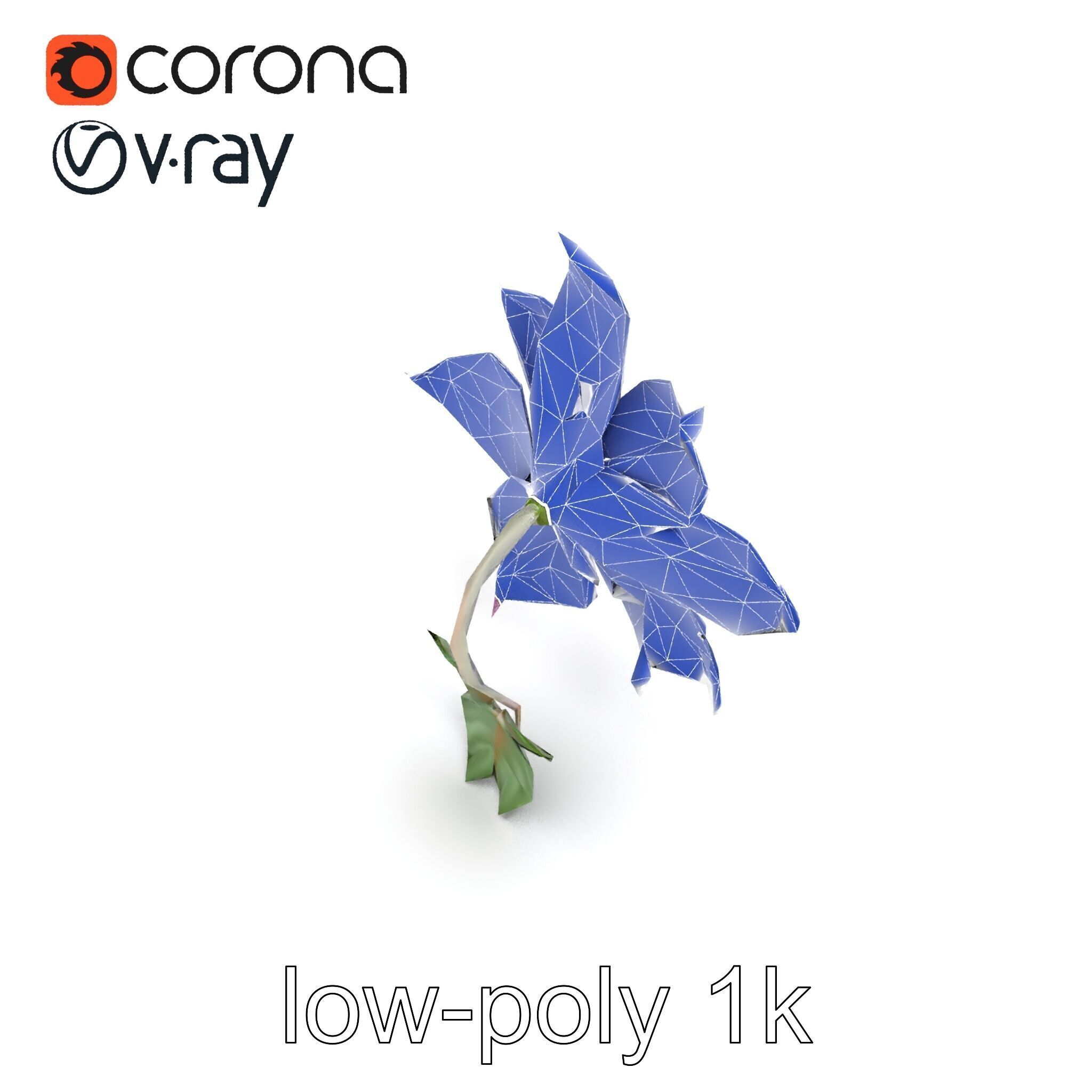 Soft Pink Clematis Flower with Glossy Vines model pack Low-poly 3D model_12