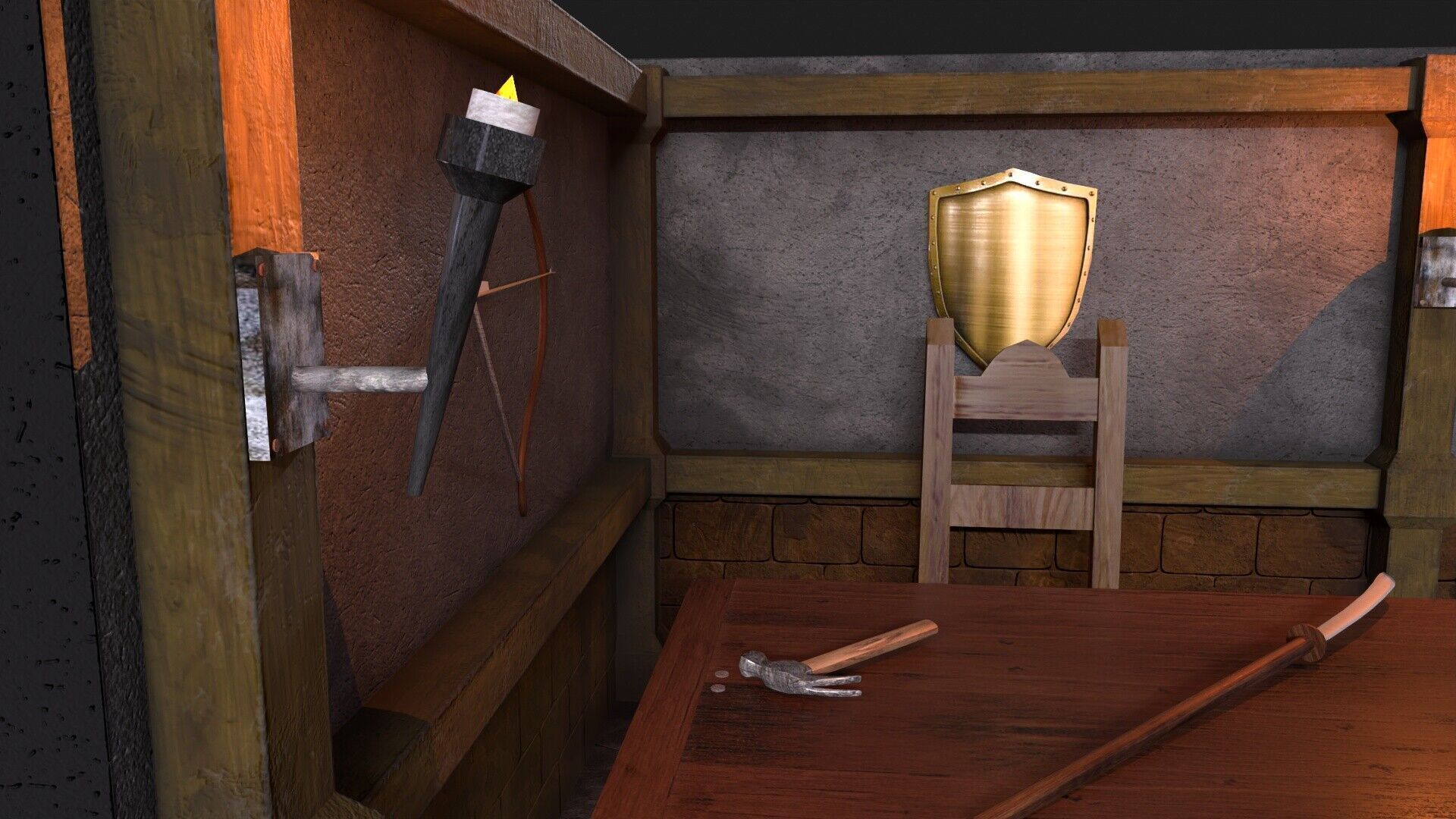 props medieval low poly Low-poly 3D model_2