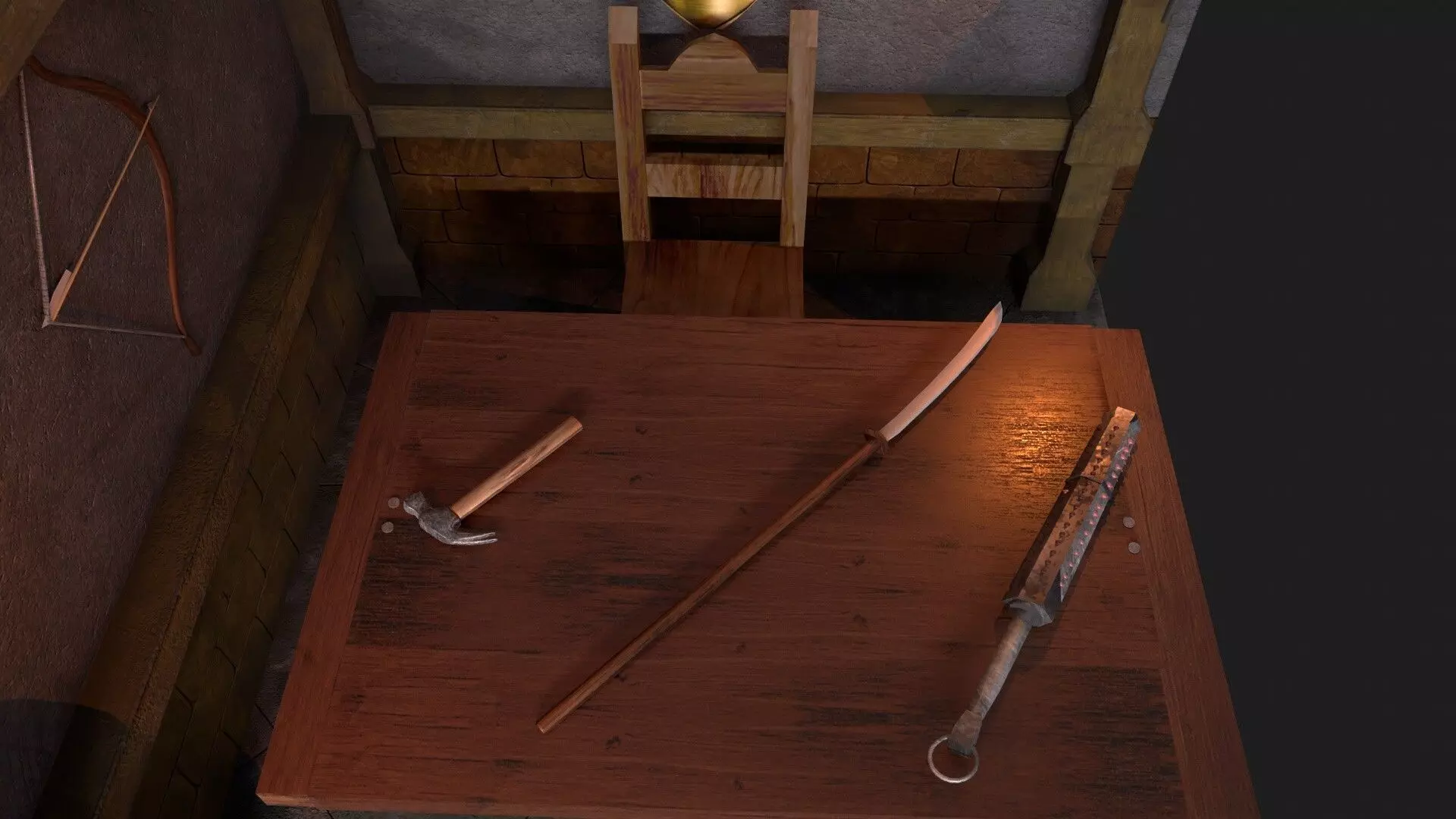 props medieval low poly Low-poly 3D model_0