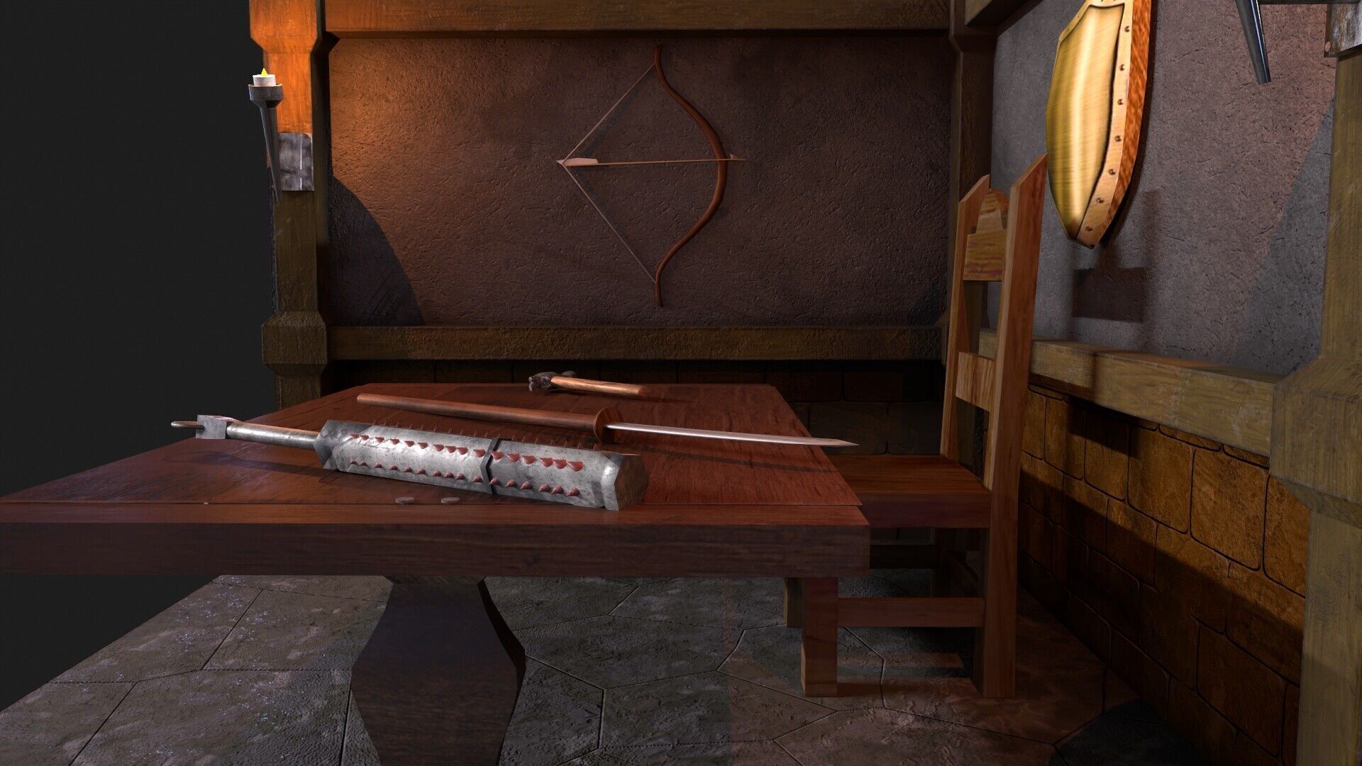 props medieval low poly Low-poly 3D model_5