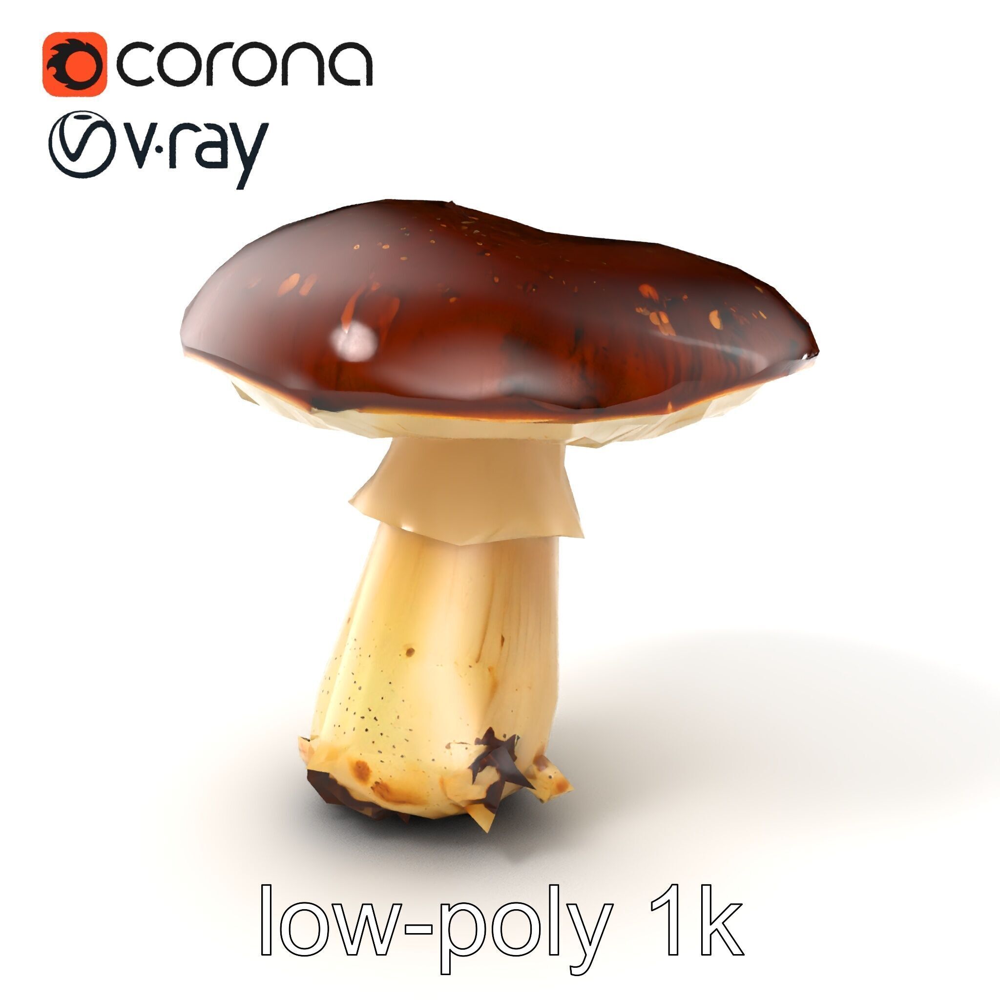 Damaged Mushroom with Authentic Marks model pack Low-poly 3D model_5