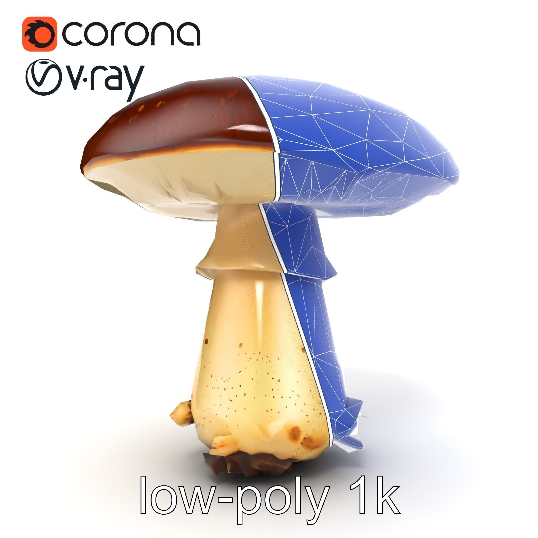 Damaged Mushroom with Authentic Marks model pack Low-poly 3D model_15