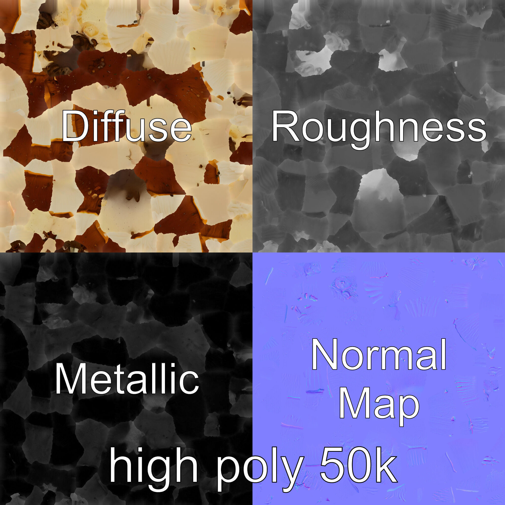 Damaged Mushroom with Authentic Marks model pack Low-poly 3D model_3