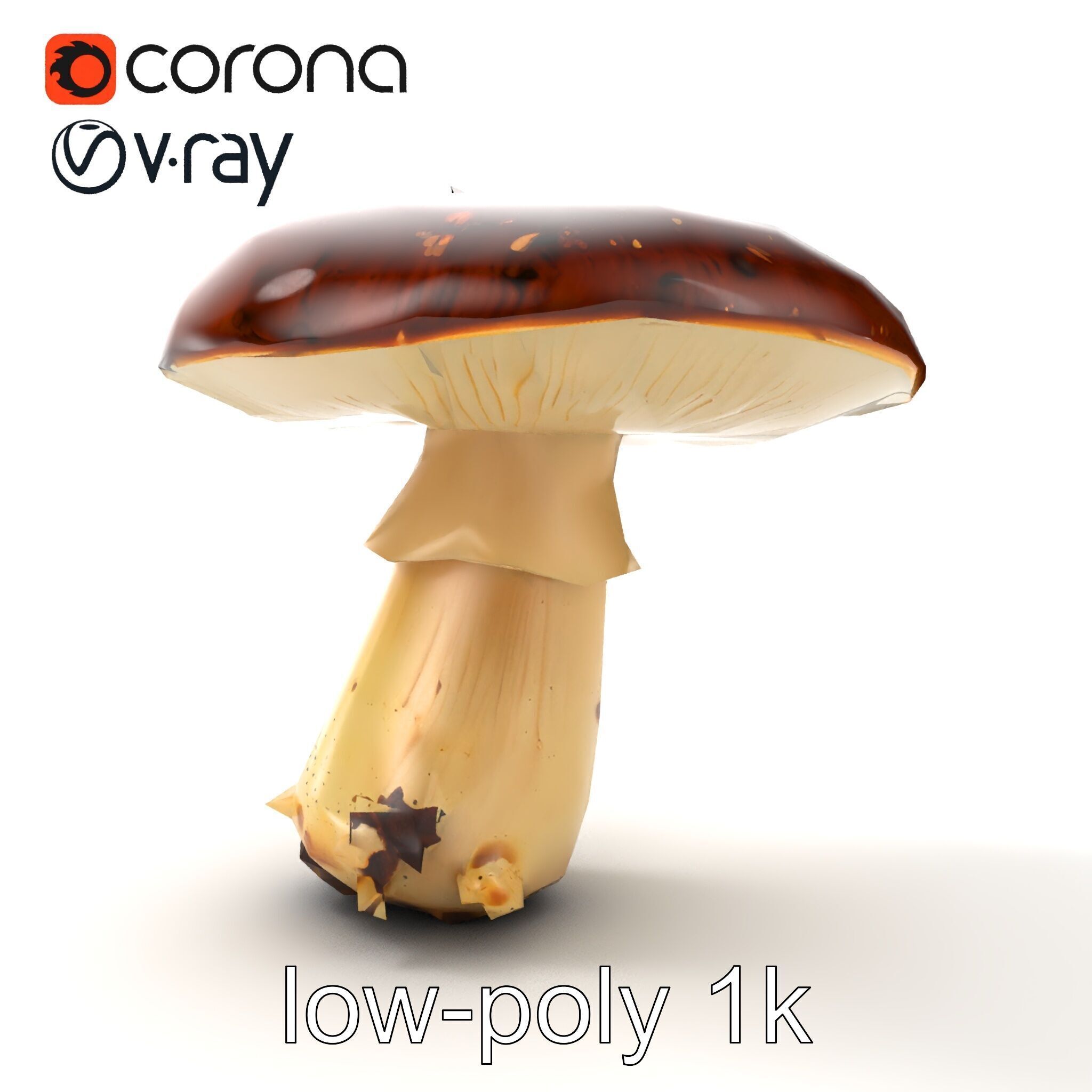 Damaged Mushroom with Authentic Marks model pack Low-poly 3D model_30