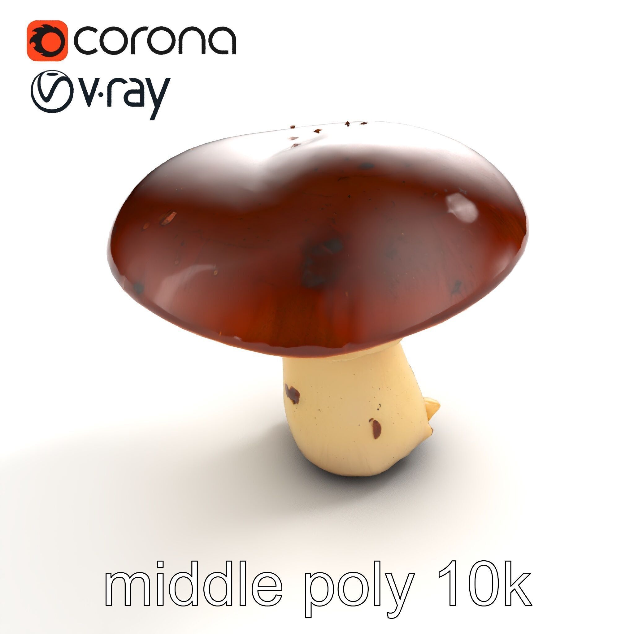 Damaged Mushroom with Authentic Marks model pack Low-poly 3D model_8