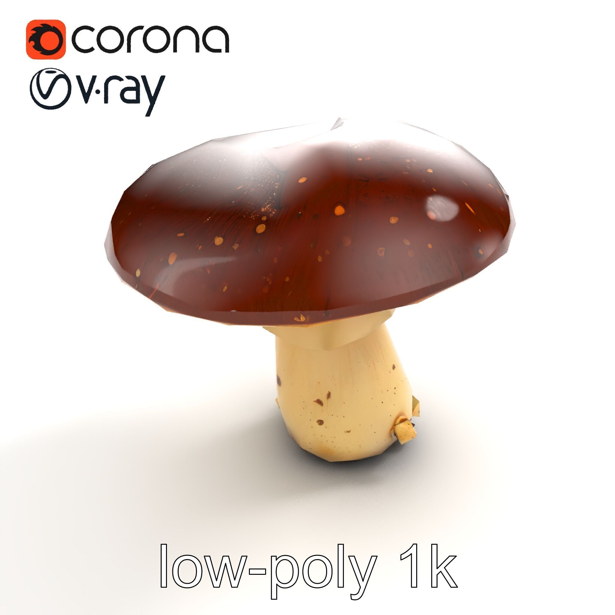 Damaged Mushroom with Authentic Marks model pack Low-poly 3D model_9