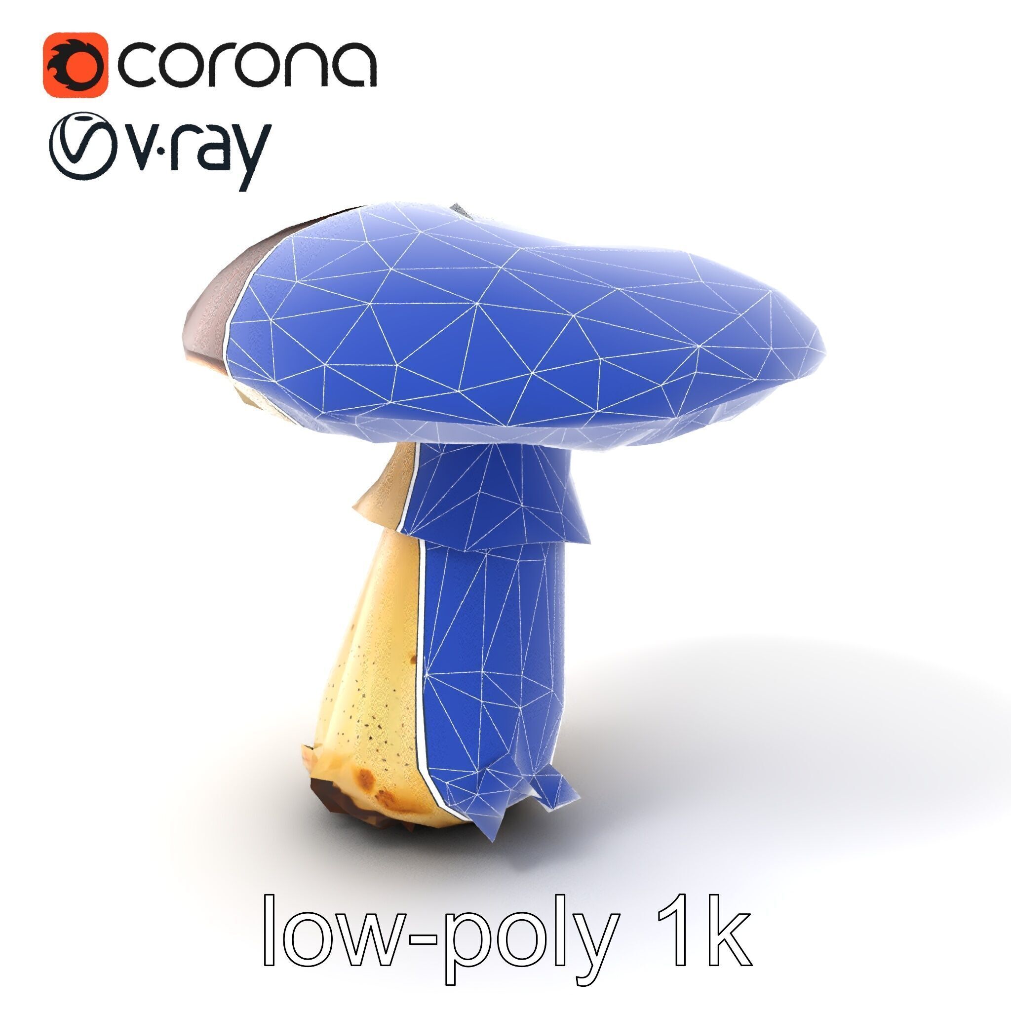 Damaged Mushroom with Authentic Marks model pack Low-poly 3D model_7
