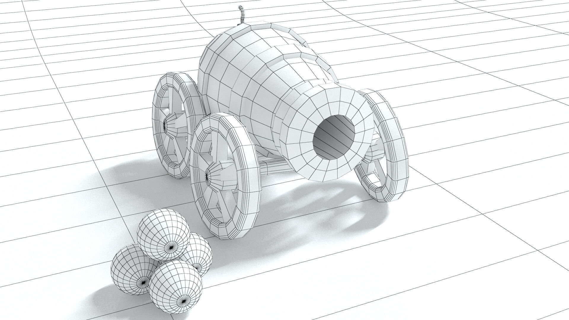 laos Toon Cannon Low-poly 3D model_9