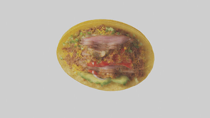 Pork taco model Low-poly 3D model