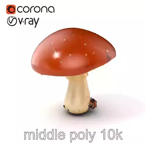 Realistic Mushroom Model Pack Low-poly 3D model